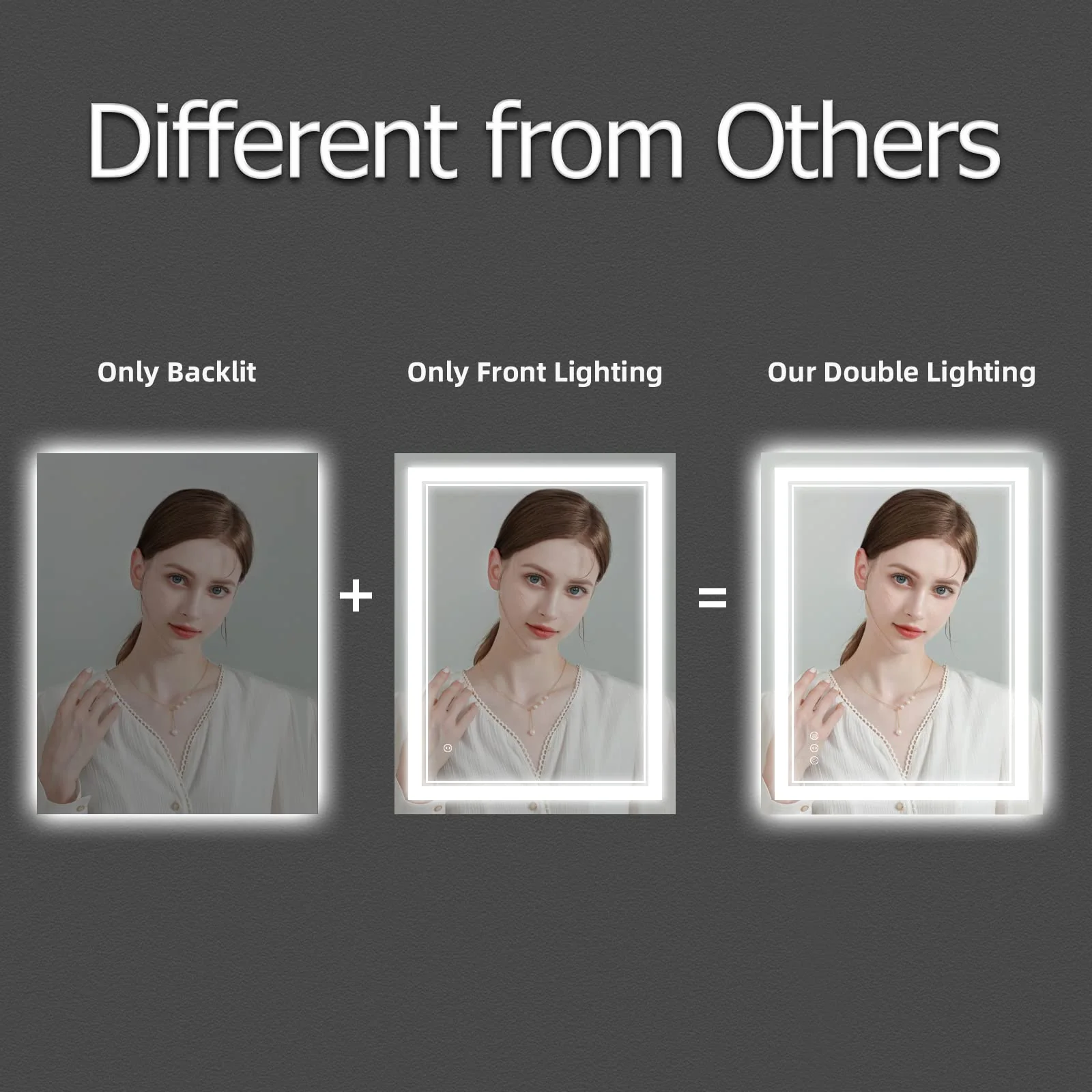 ISTRIPMF 24x36 Inch LED Bathroom Mirror with Lights