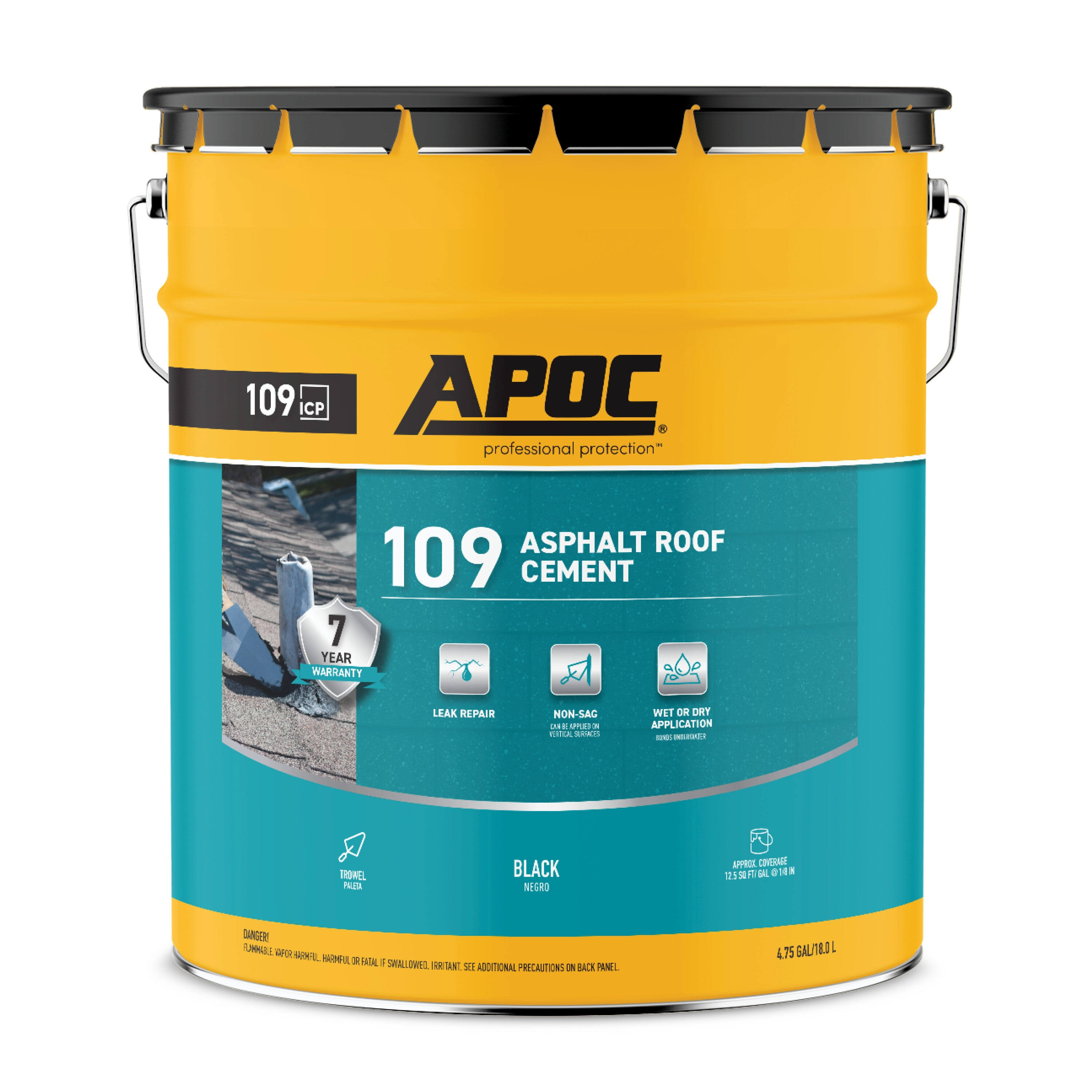 Apoc 1028629 Asphalt Roof Cement, Black - 5 Gal