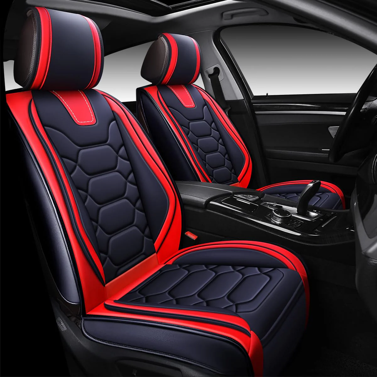 OASIS AUTO Car Seat Covers. Waterproof Faux Leather Cushion