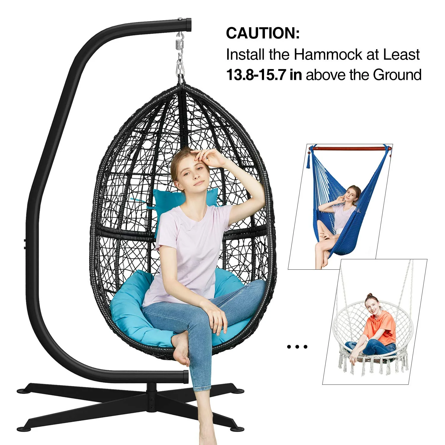 GREENSTELL Hammock Swing Stand with Buckle and Spring Hook