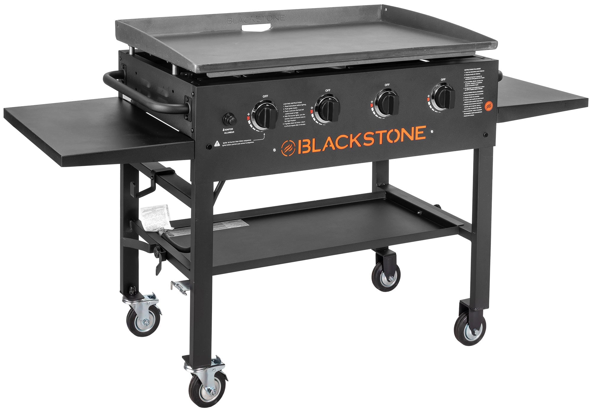 4-Burner 36 Griddle Cooking Station with Side Shelves