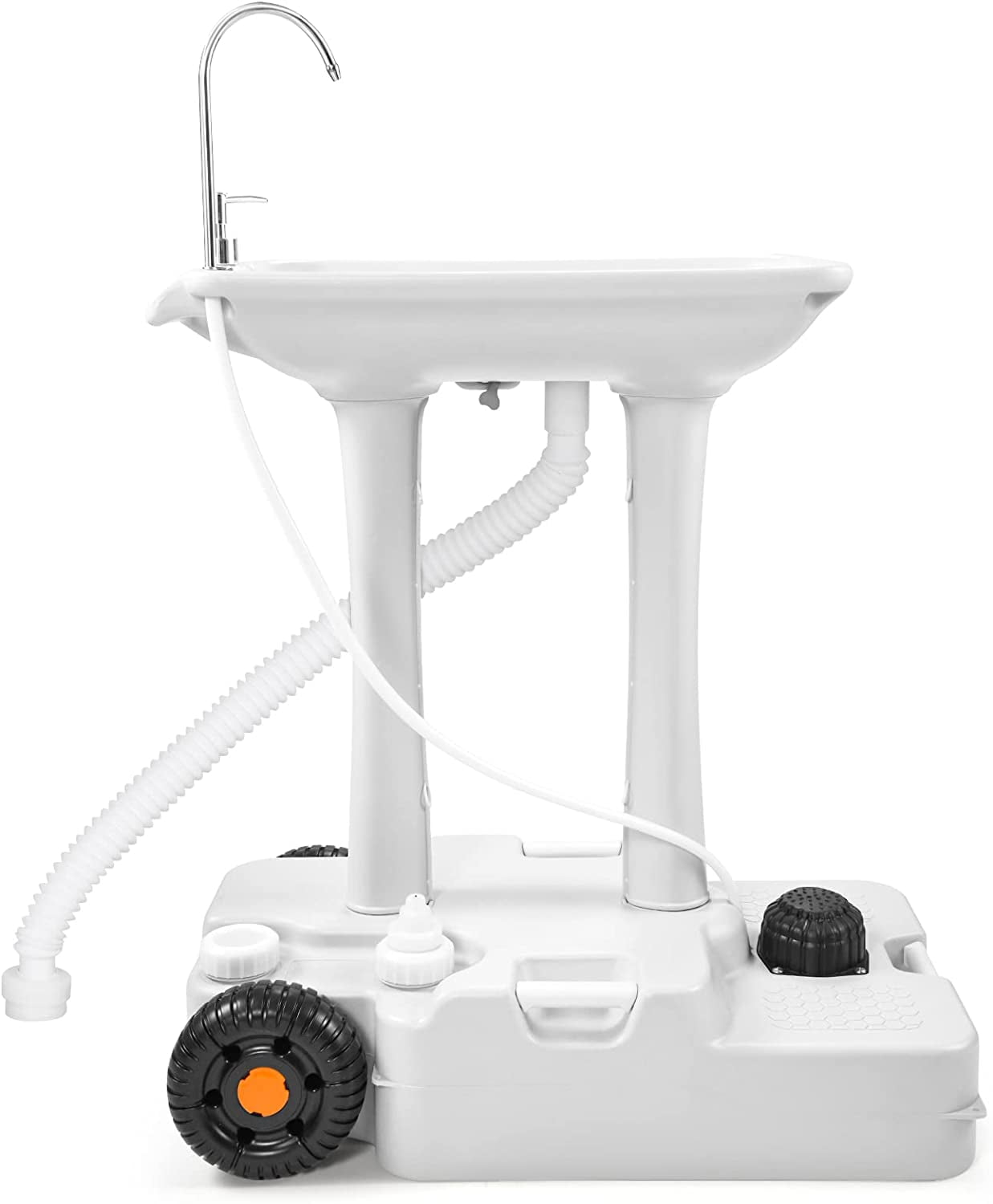 Portable Camping Sink with Rolling Wheels. Hand Washing Station with 30 L Water Capacity. Soap Dispenser. Towel Holder. Ideal for Outdoor