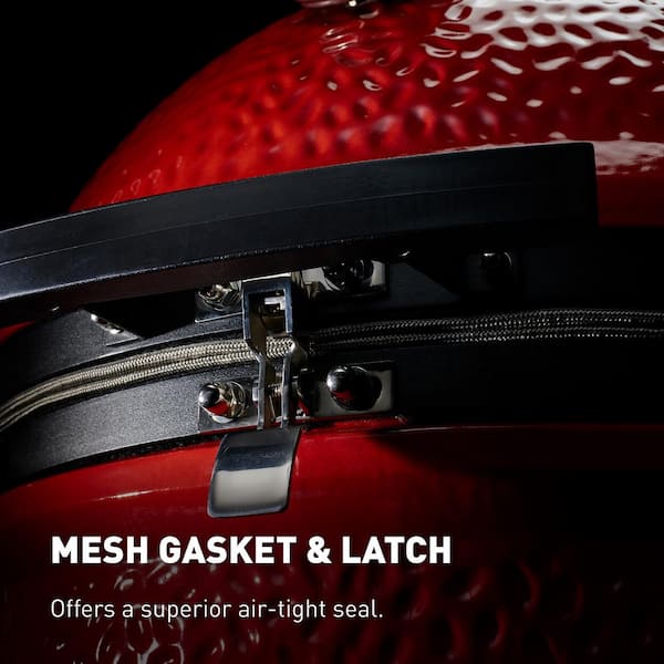 Big Joe II 24 in. Charcoal Grill in Red with Cart. Side Shelves. Grate Gripper. and Ash Tool