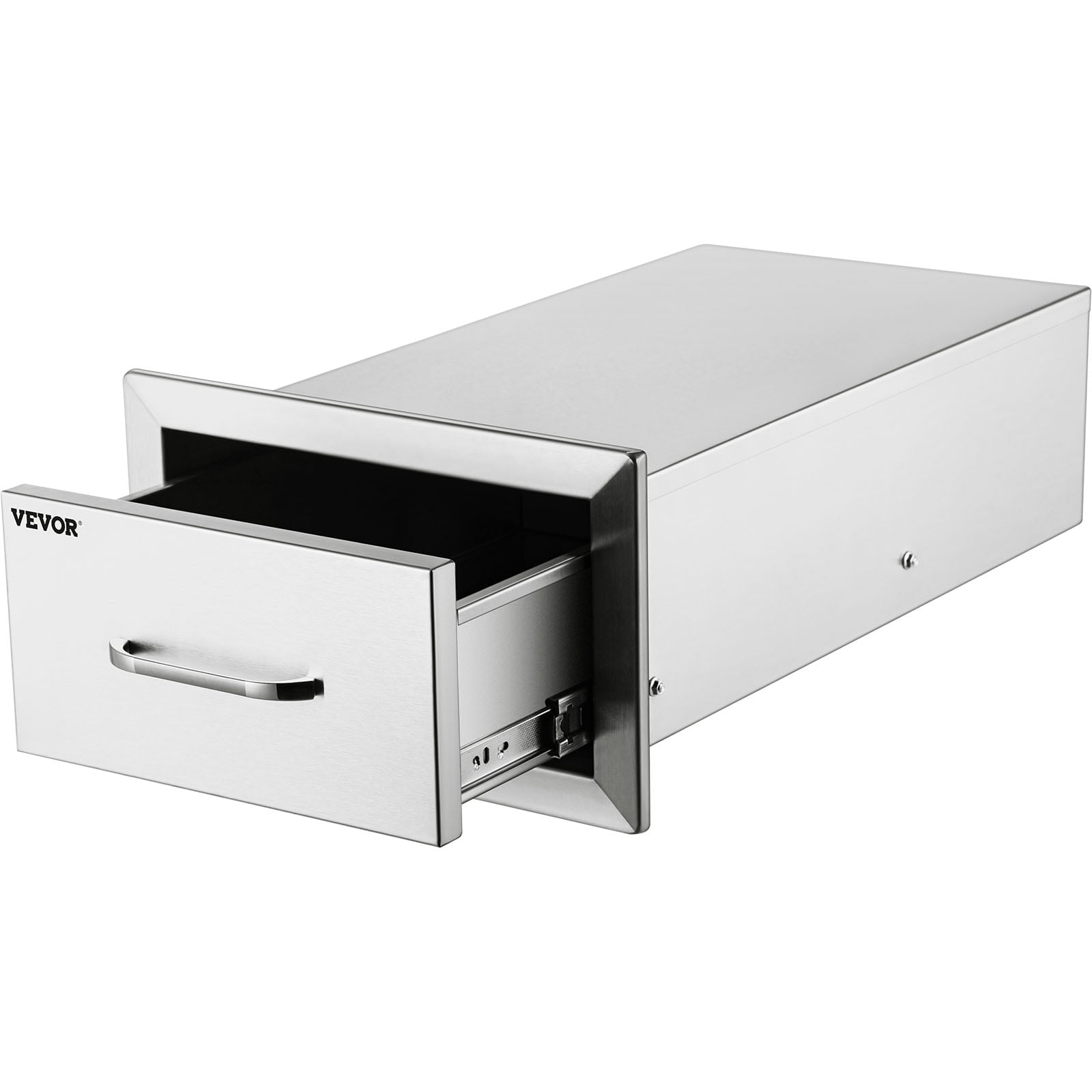 14x8.5 inch Outdoor Kitchen Drawers Stainless Steel. Flush Mount Double Drawers.14Wx8.5Hx23D inch. with Stainless Steel Handle. BBQ Drawers for Outdoor or BBQ Island