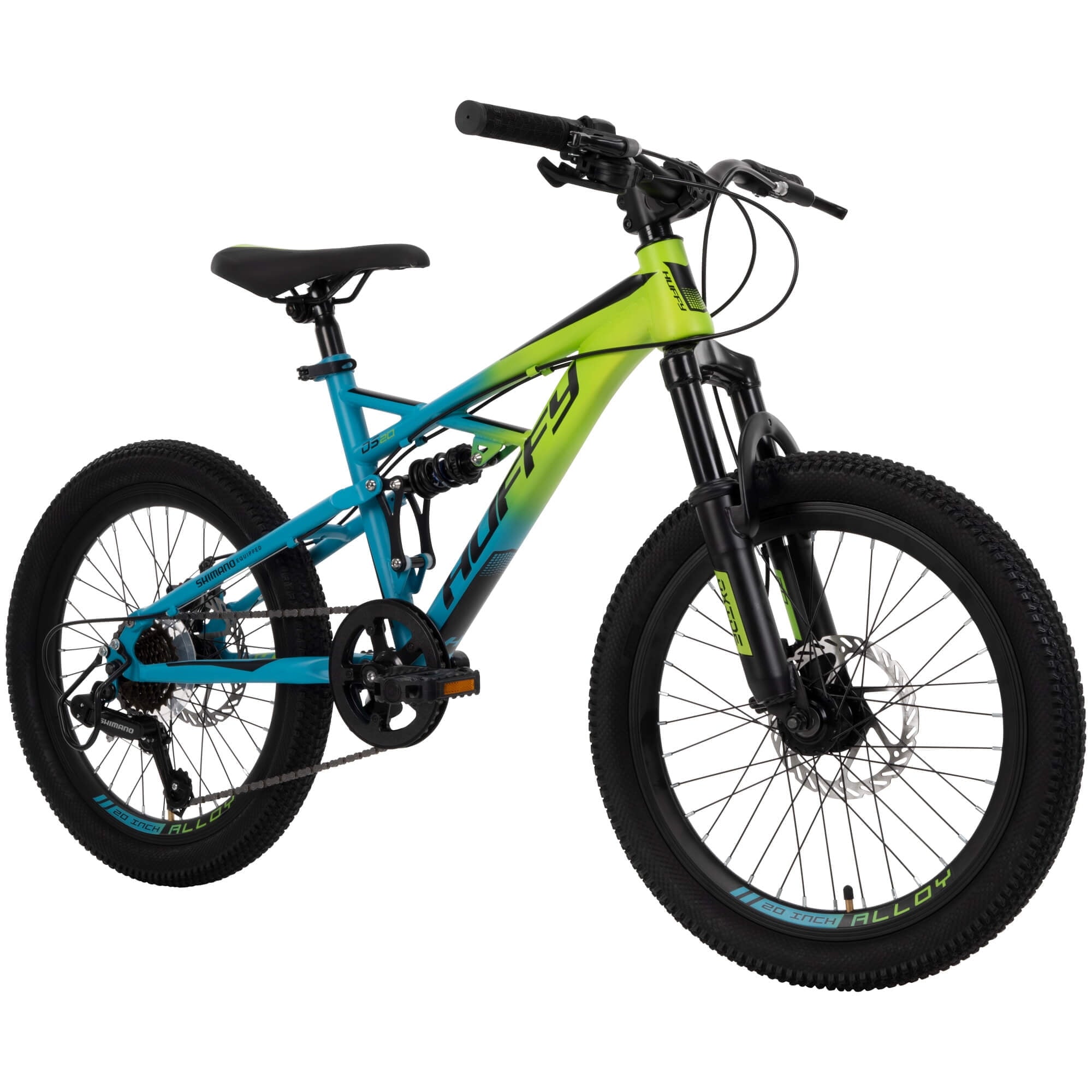 20-inch Oxide Boys Mountain Bike for Kids . Lime / Blue