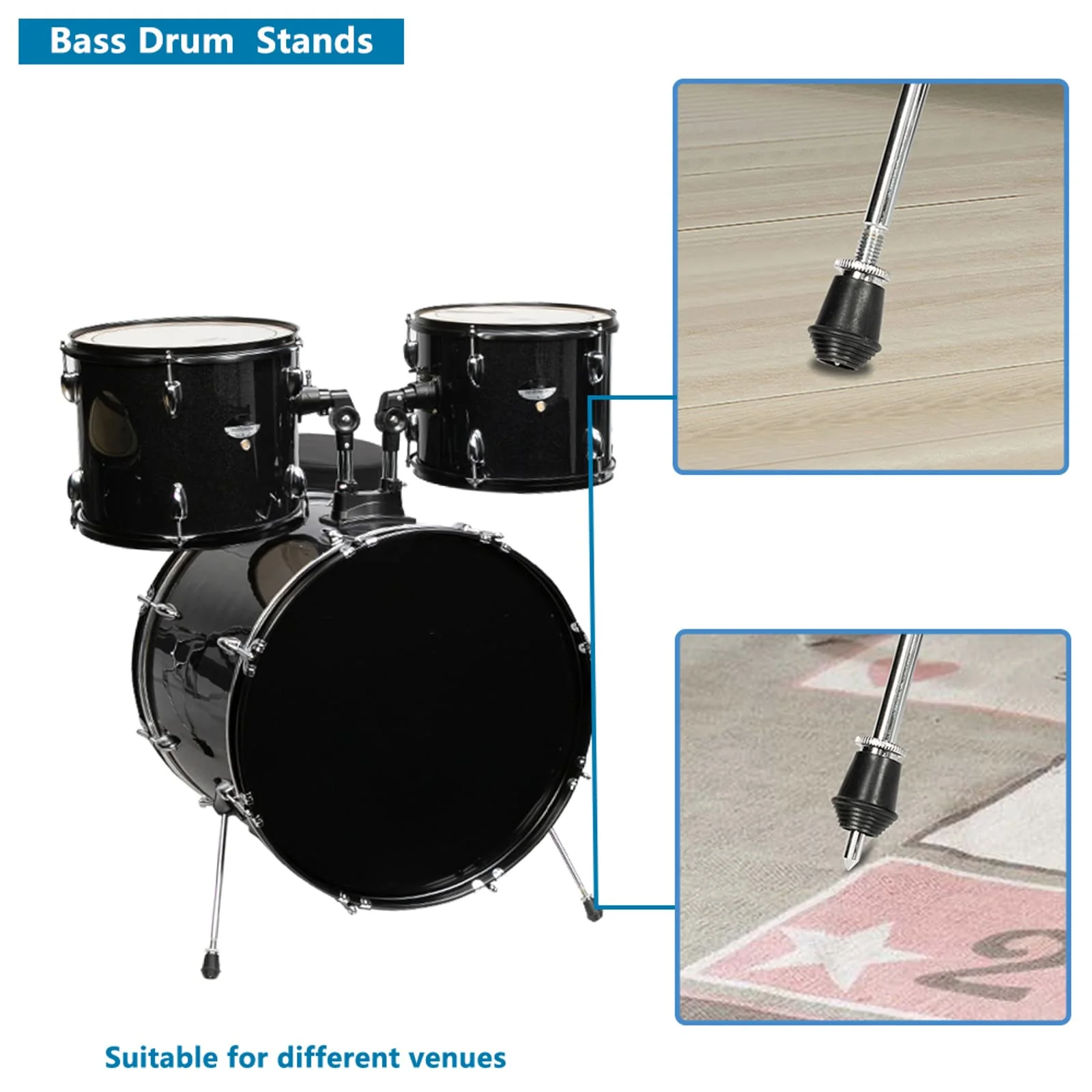 Ktaxon 5-Piece Adult Drum Set. 22 Inch Full-Size Drums Kit