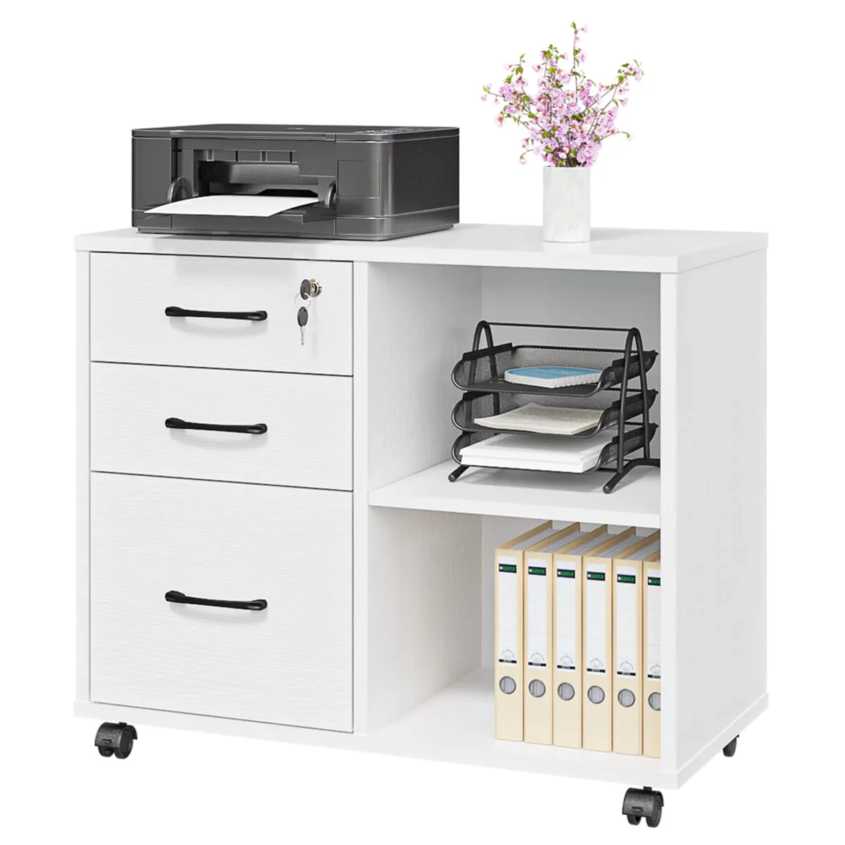 Panana 3 Drawer File Cabinets. Mobile Lateral Printer Stand
