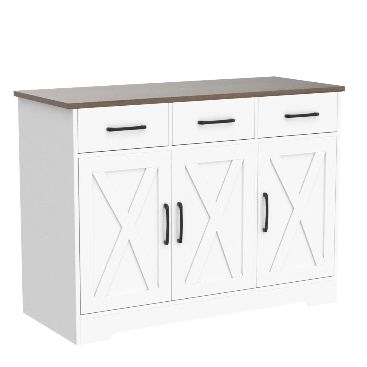HOSTACK Modern Farmhouse Sideboard Buffet Cabinet