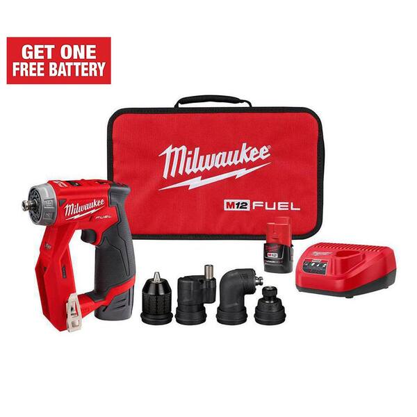 M12 FUEL 12V Lithium-Ion Brushless Cordless 4-in-1 Installation 3/8 in. Drill Driver Kit with 4-Tool Heads