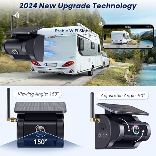 WZBB 1080P Solar Wireless Backup Camera Magnetic