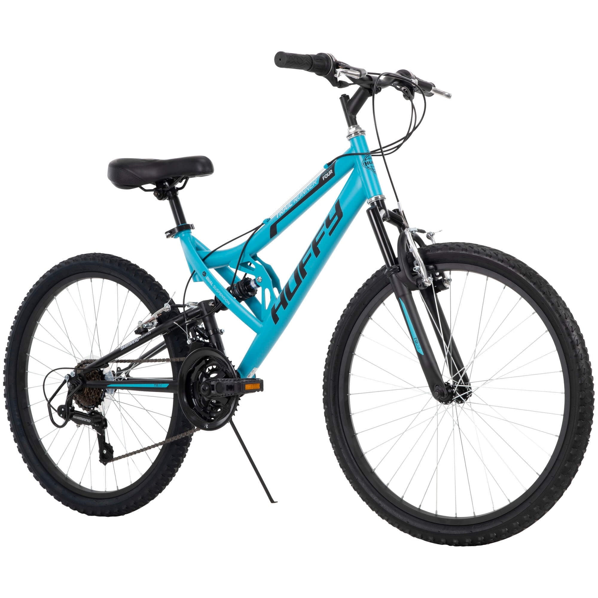 24 Trail Runner Girls Full Suspension Mountain Bikes. Teal Blue