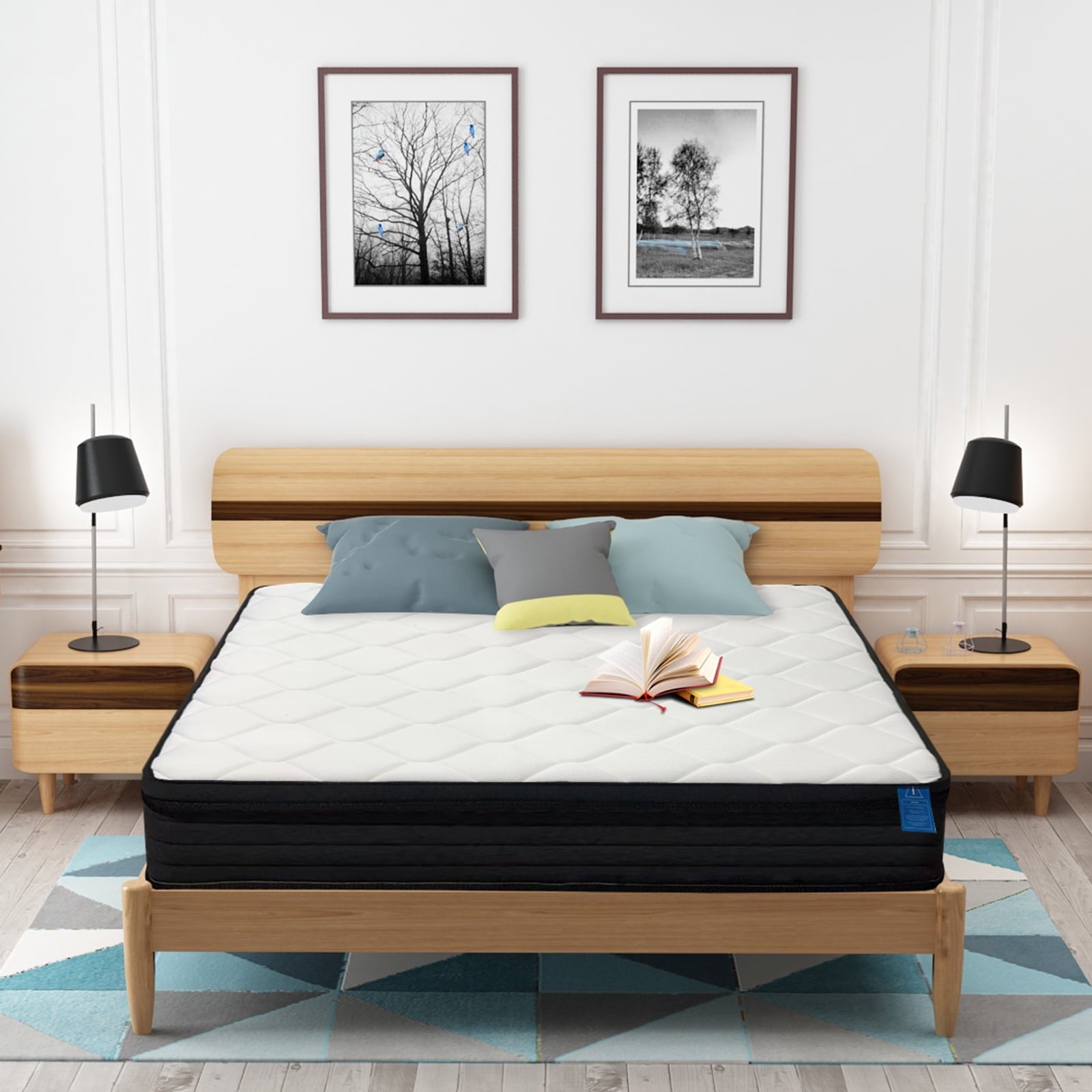 Queen Mattress. 12 Inch Hybrid Memory Foam Mattress in a Box. Pressure Relief. CertiPUR-US