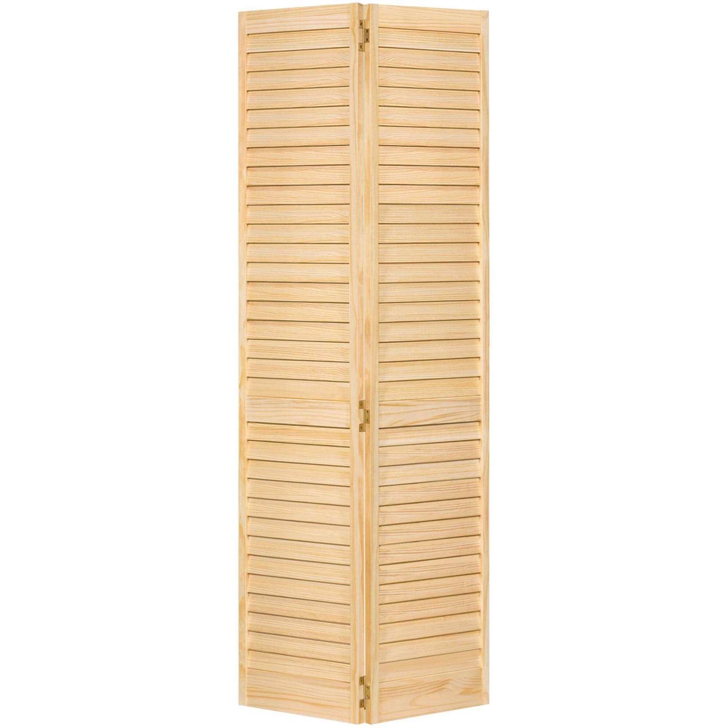 Kimberly Bay Plantation Louver Louver Solid Core Unfinished Wood Bi-Fold Door 80 in. x 28 in.