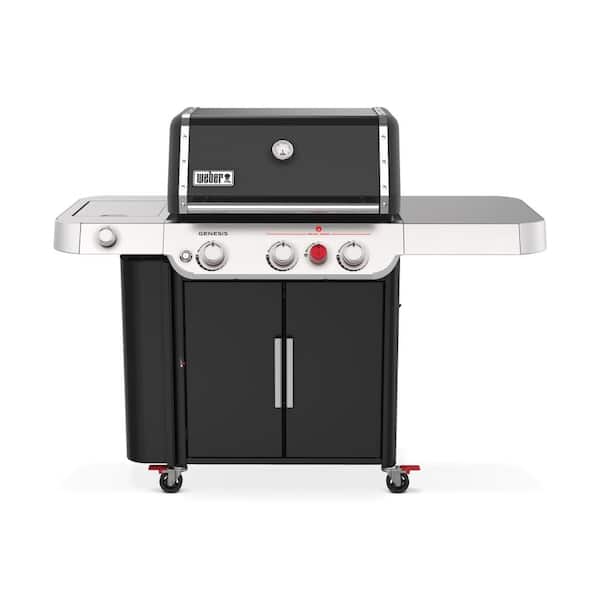 Genesis E-335 3-Burner Propane Gas Grill in Black with Side Burner