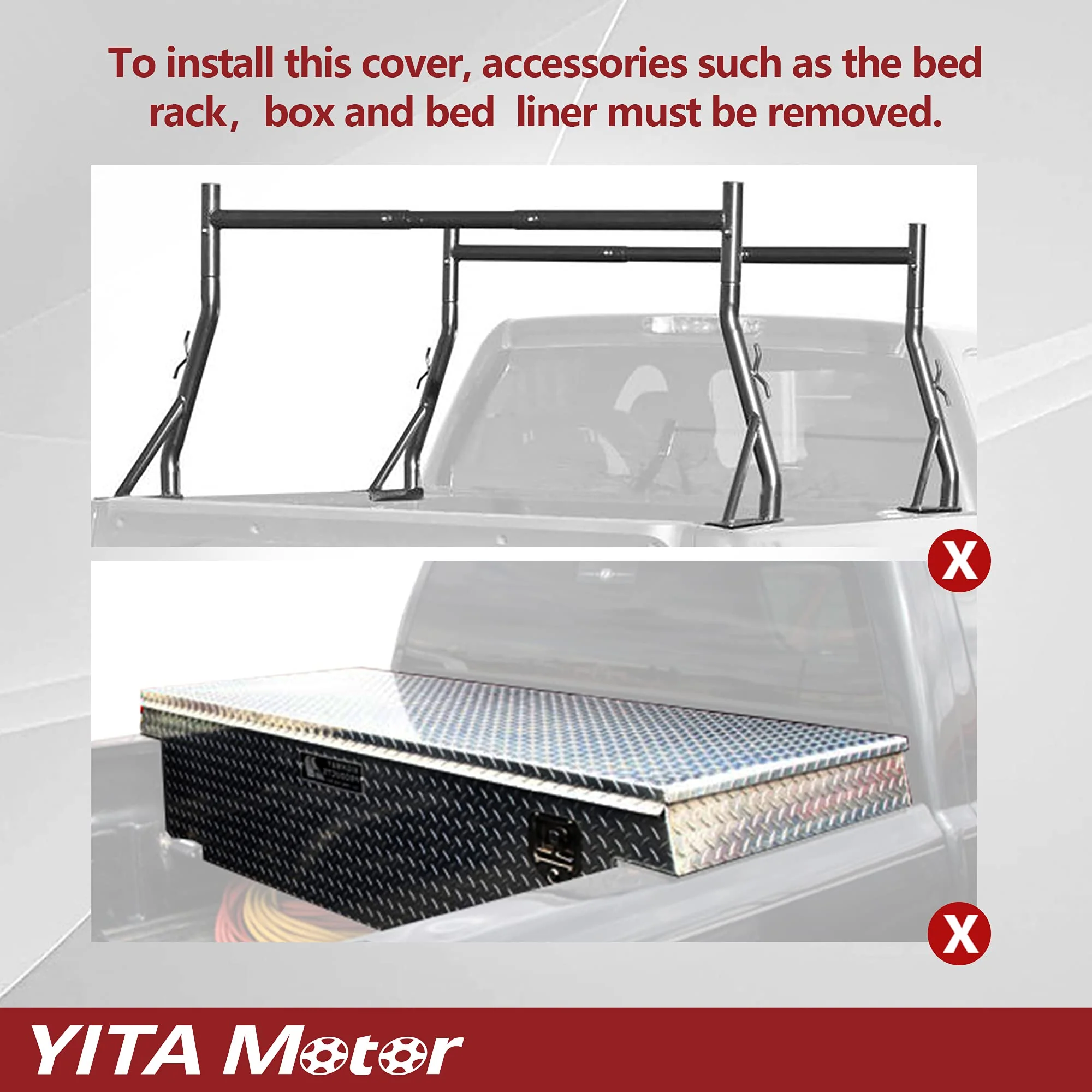 YITAMOTOR Soft Tri-fold Truck Bed Tonneau Cover