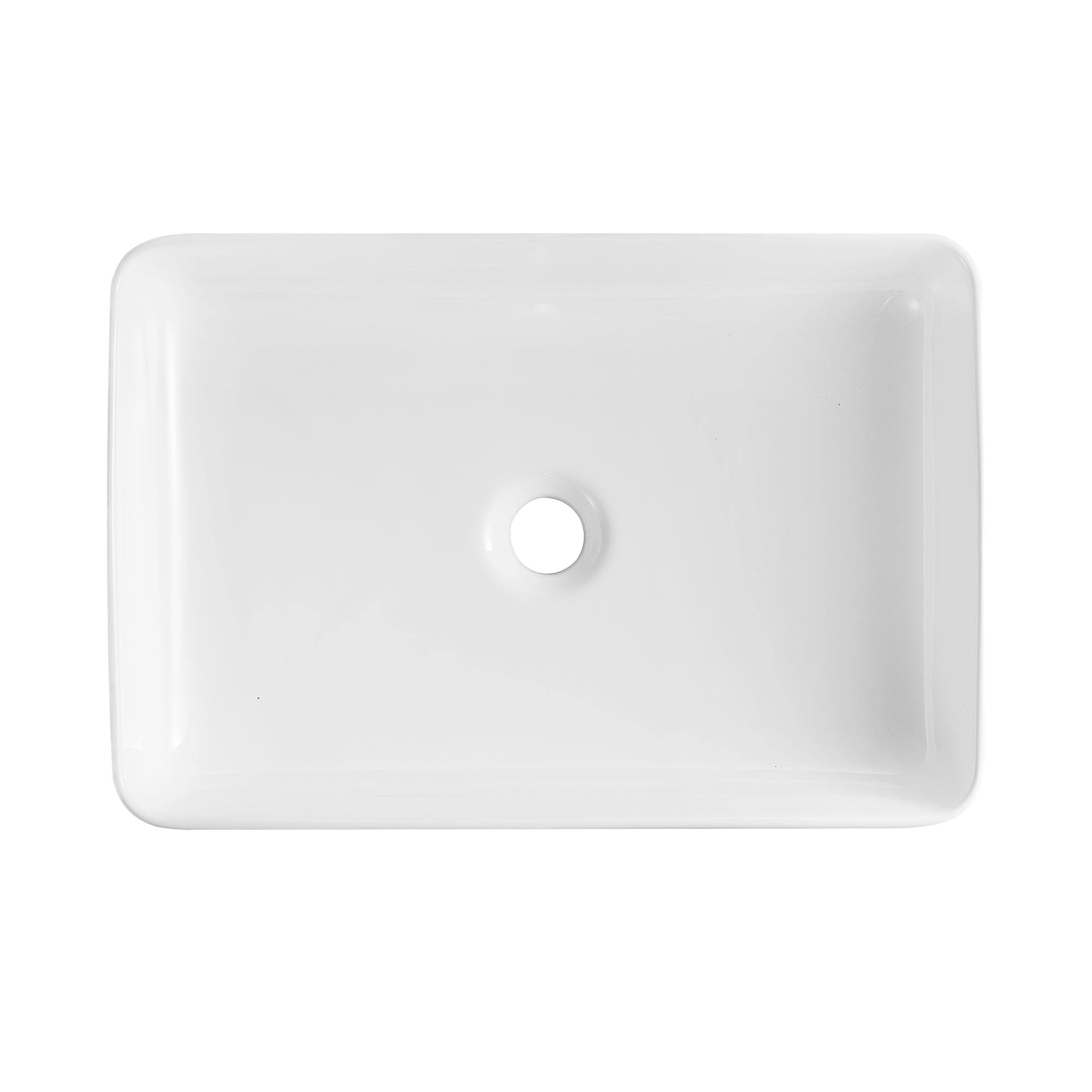 DeerValley DV-1V032 White Ceramic Rectangular Vessel Bathroom Sink