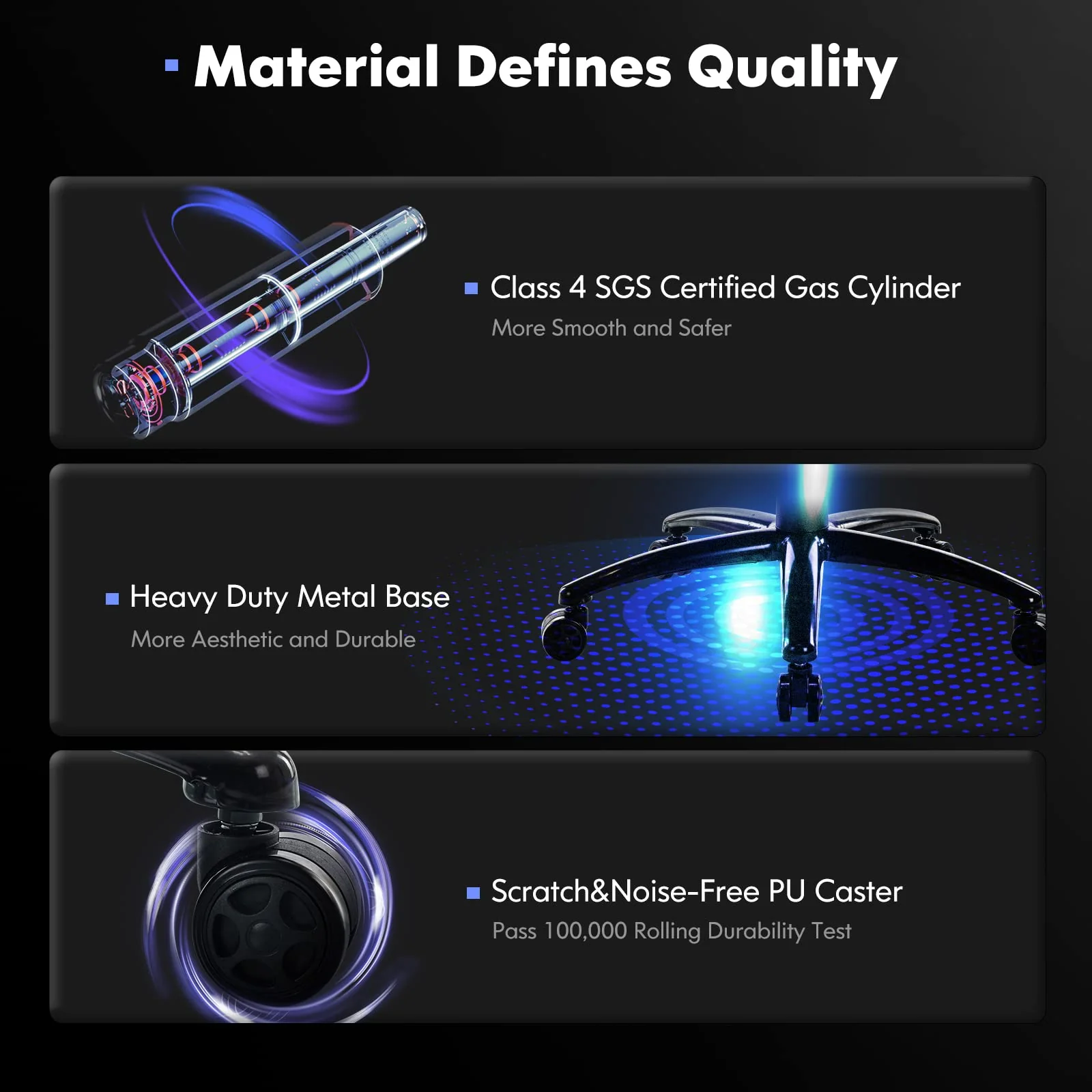 COLAMY Ergonomic Gaming Chair 350lbs Wide Seat