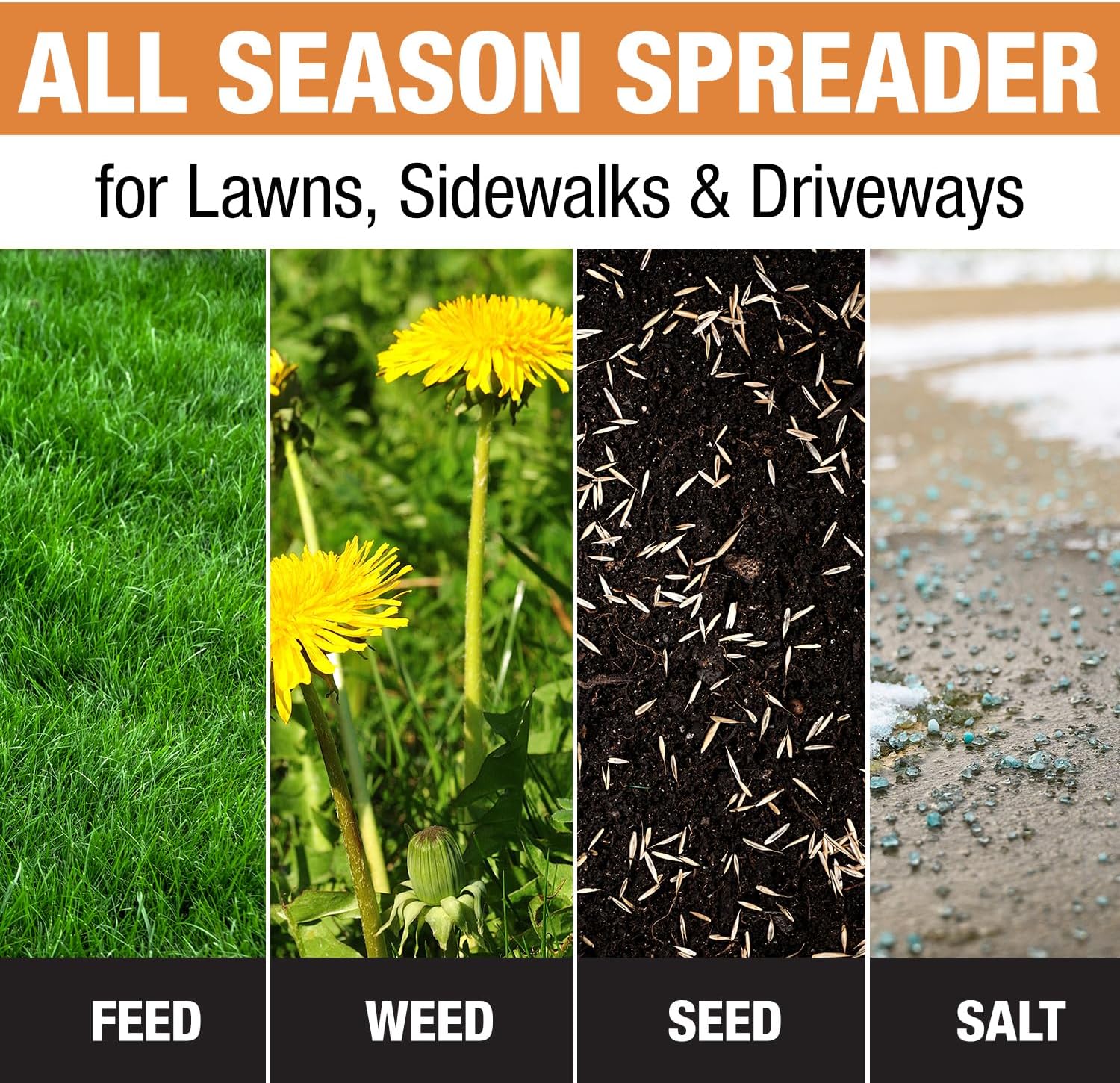 Multi-Purpose Walk Behind Push Spreader 3039632R Grounds Keeper. 100 Pound Capacity. Multi Use Tool for Grass Seed. Salt. De-Icer. Fertilizer and Seeds � Spreader