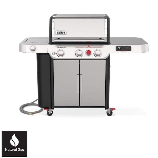 Genesis Smart SX-335 3-Burner Natural Gas Grill in Stainless Steel with Side Burner