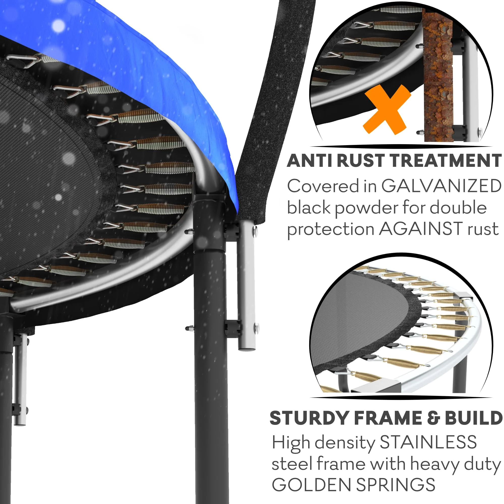 JUMPZYLLA 8FT Trampoline Outdoor with Enclosure for Kids