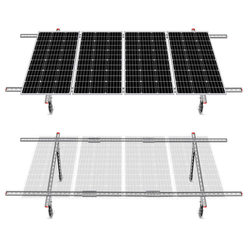 ECO-WORTHY 30?? to 45?? Adjustable Degree Solar Panel Mounting Brackets for 1-4 Pieces of Solar Panels, for Ground, Flat Roof, Cabins, Backyard Sheds