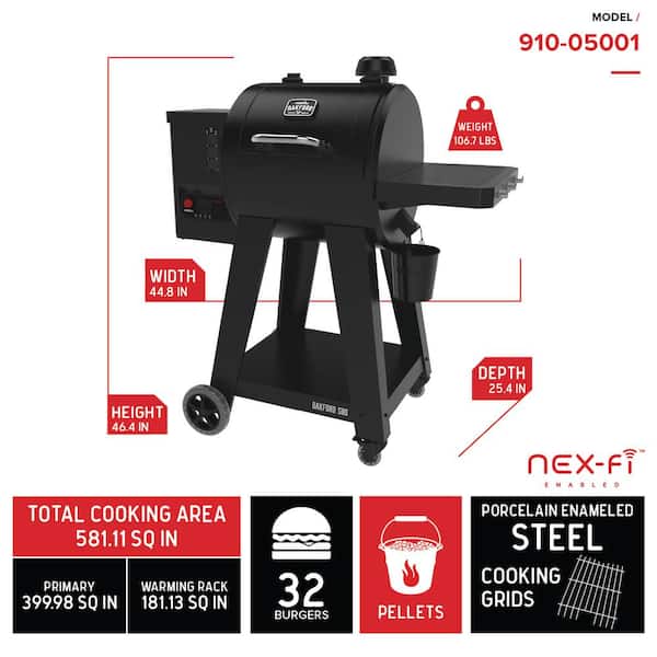 Oakford 580 Wifi Pellet Grill Smoker in Black