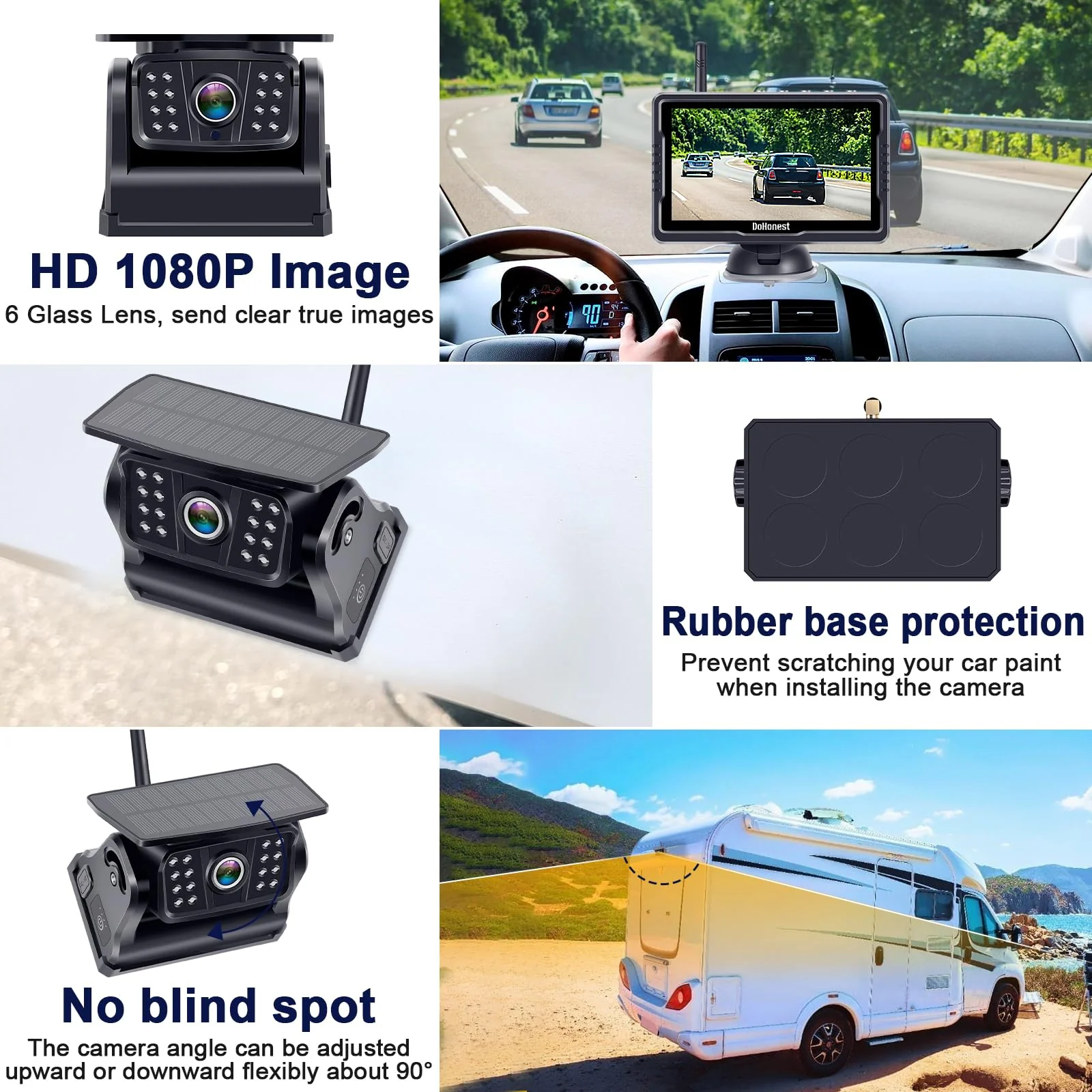 DoHonest 5 Inch Wireless Backup Camera for Car RV Camper