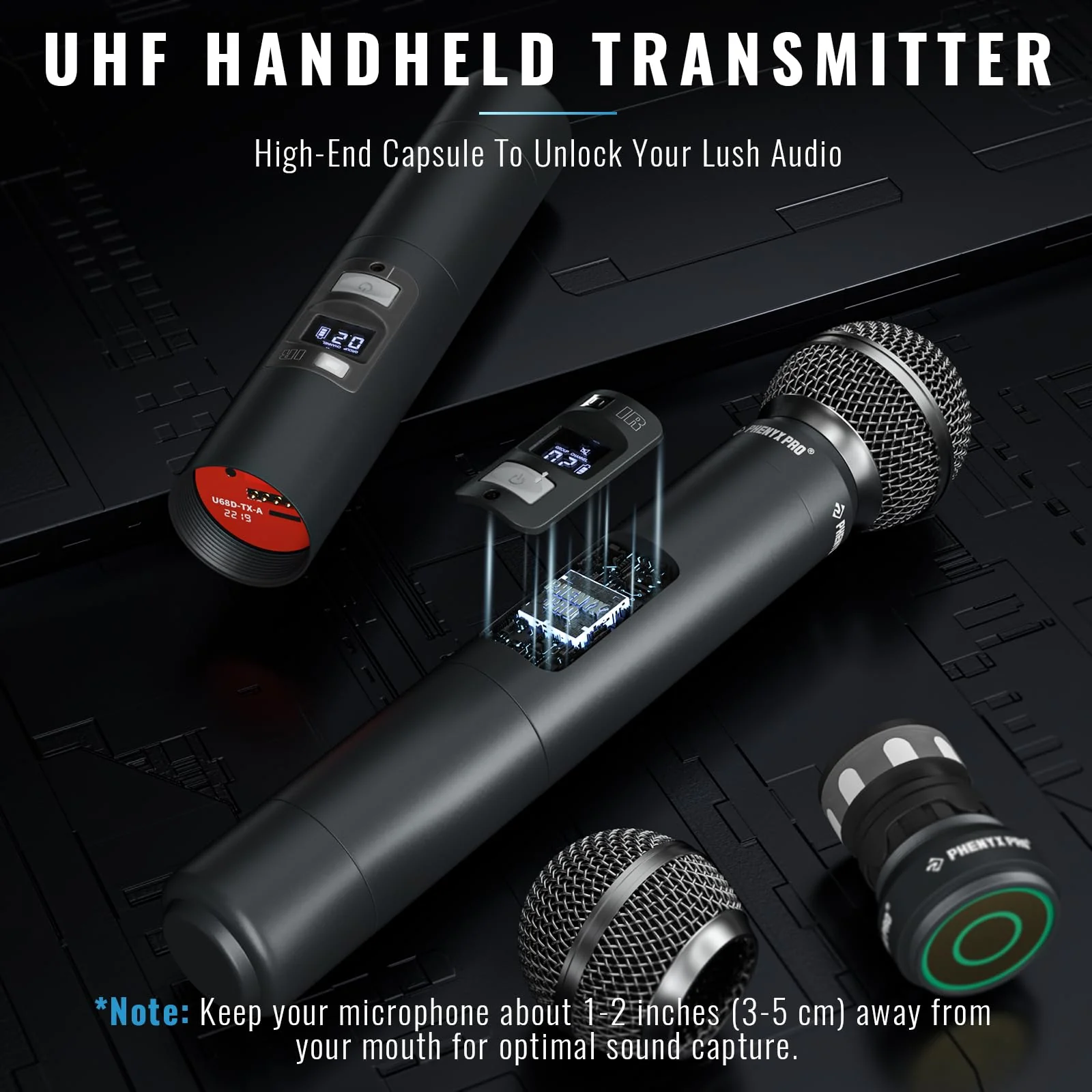 Phenyx Pro Wireless Microphone System Dual Wireless Mics