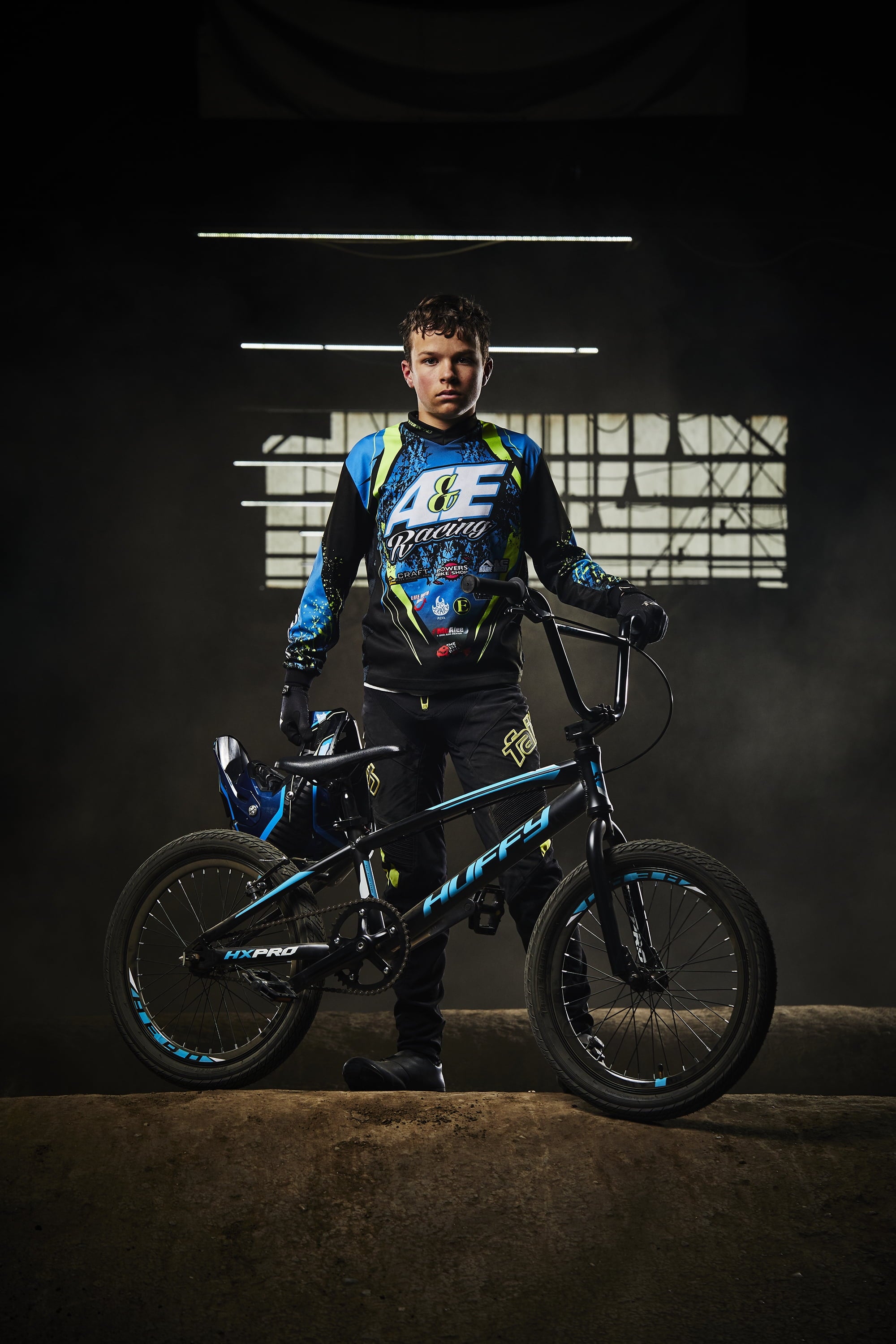 20-inch BMX Bikes HX-Pro Bike. Black with Teal. Aluminum Frame