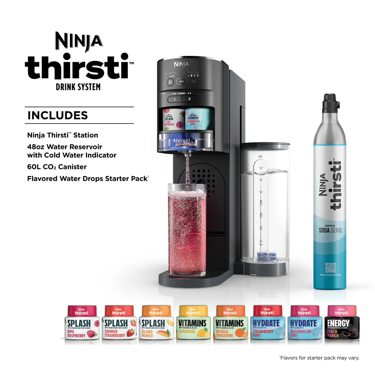 Ninja 60L Thirsti Drink System. Soda Maker. Carbonated Water Machine