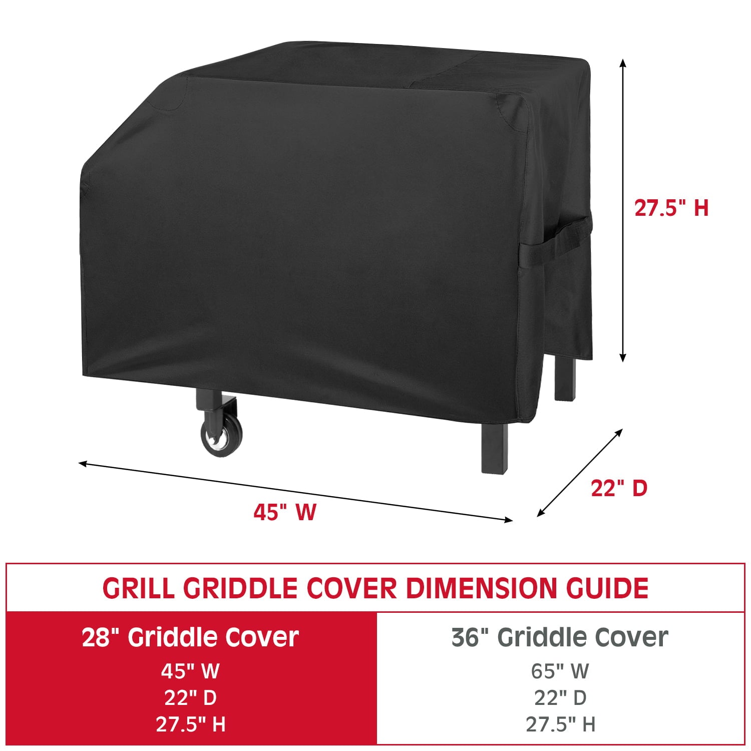 Outdoor Griddle Cover for Blackstone 2-Burner Flat Top Grill. 28 inch Griddle Cooking Station Grill Cover with Sealed Seam. Heavy Duty Waterproof Grill Cover