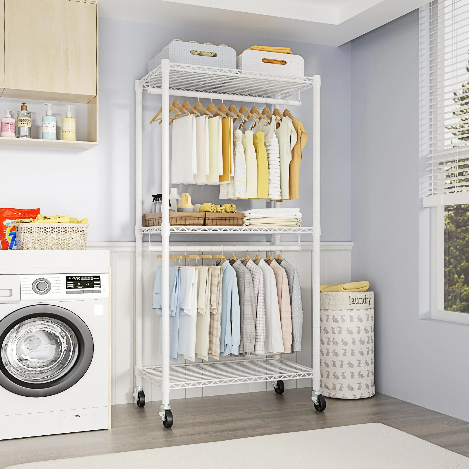 FUTASSI Portable Closets. Rolling Heavy-Duty Garment Rack