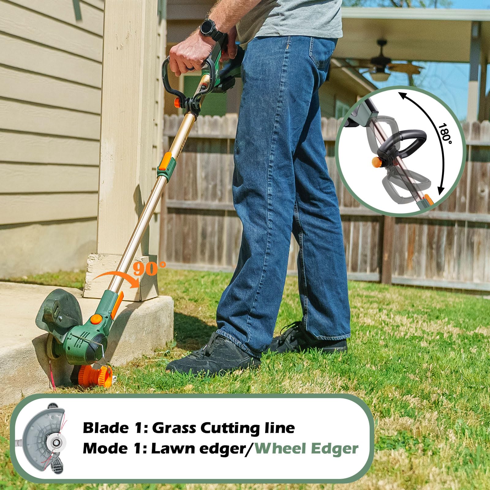 YUEWXTER Electric Weed Wacker. 4-in-1 Grass Trimmer