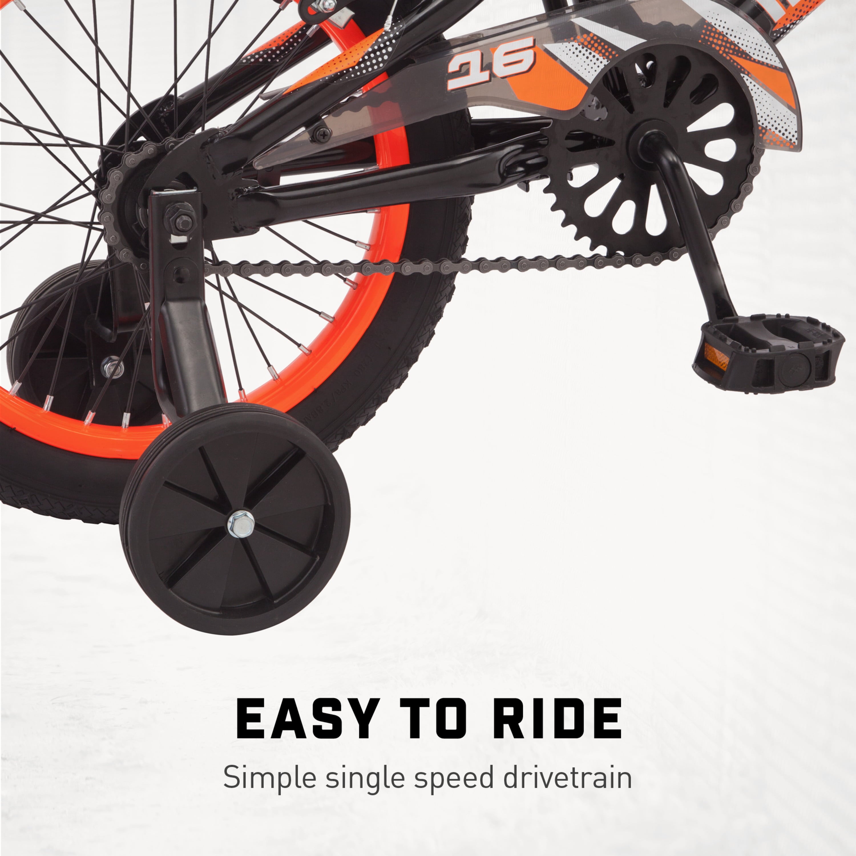 16 Mutant Kid's BMX Bike. Ages 3-5. Black & Orange