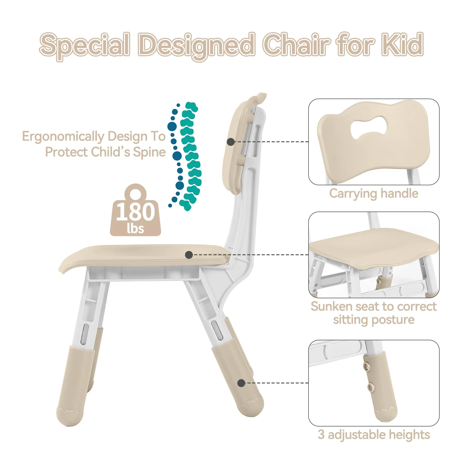 DOREROOM Adjustable Toddler Table and Chair Set