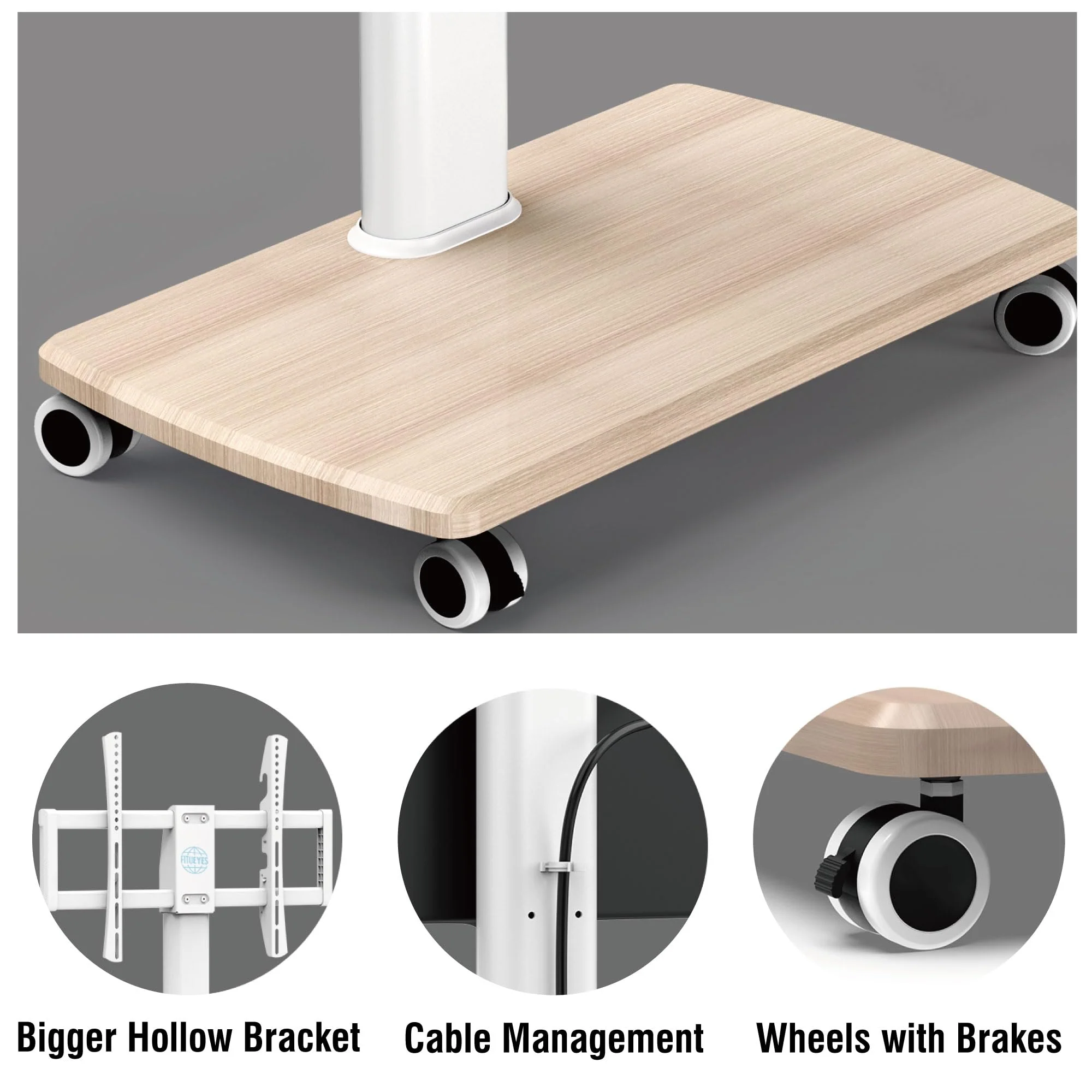 FITUEYES Rolling TV Stand for 32 to 65 70 Inch TVs