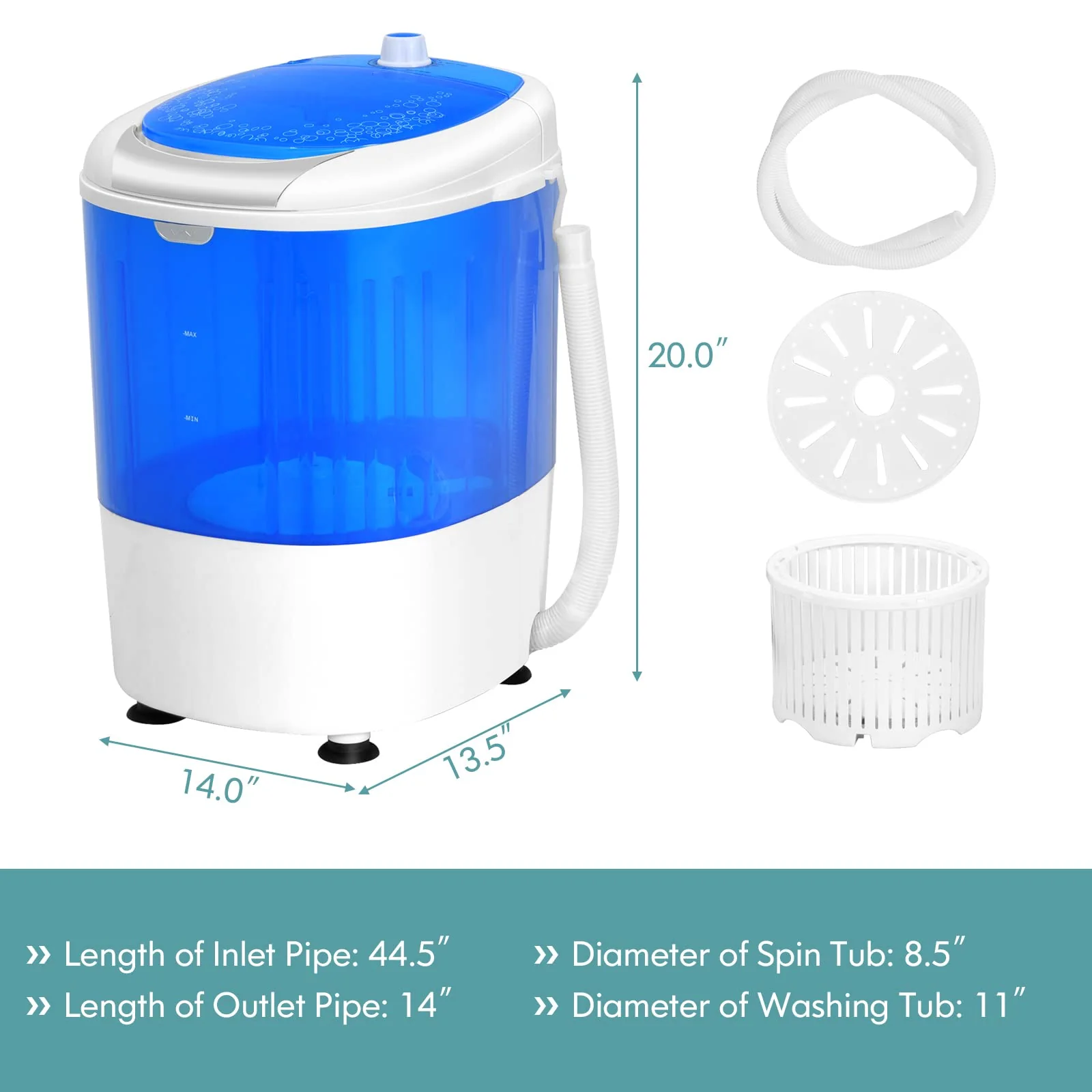 Giantex Compact Mini Washer and Spinner Combo. 5.5lbs Capacity