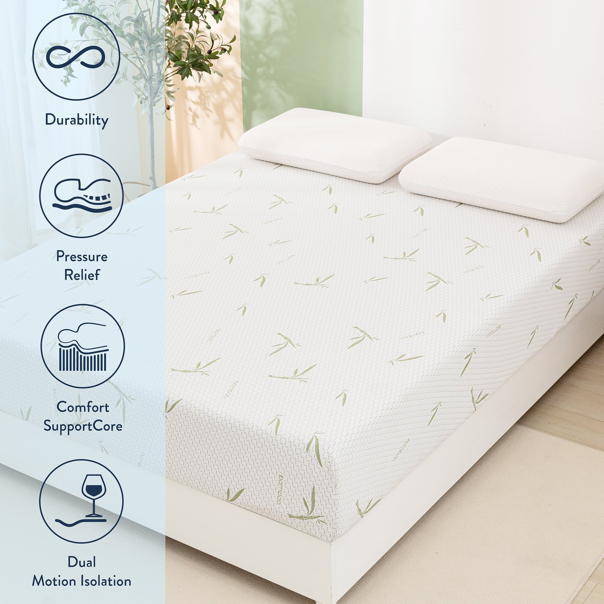 Size Mattress. 10 inch Gel Memory Foam Mattress in a Box with Bamboo Cover.CertiPUR-US Certified