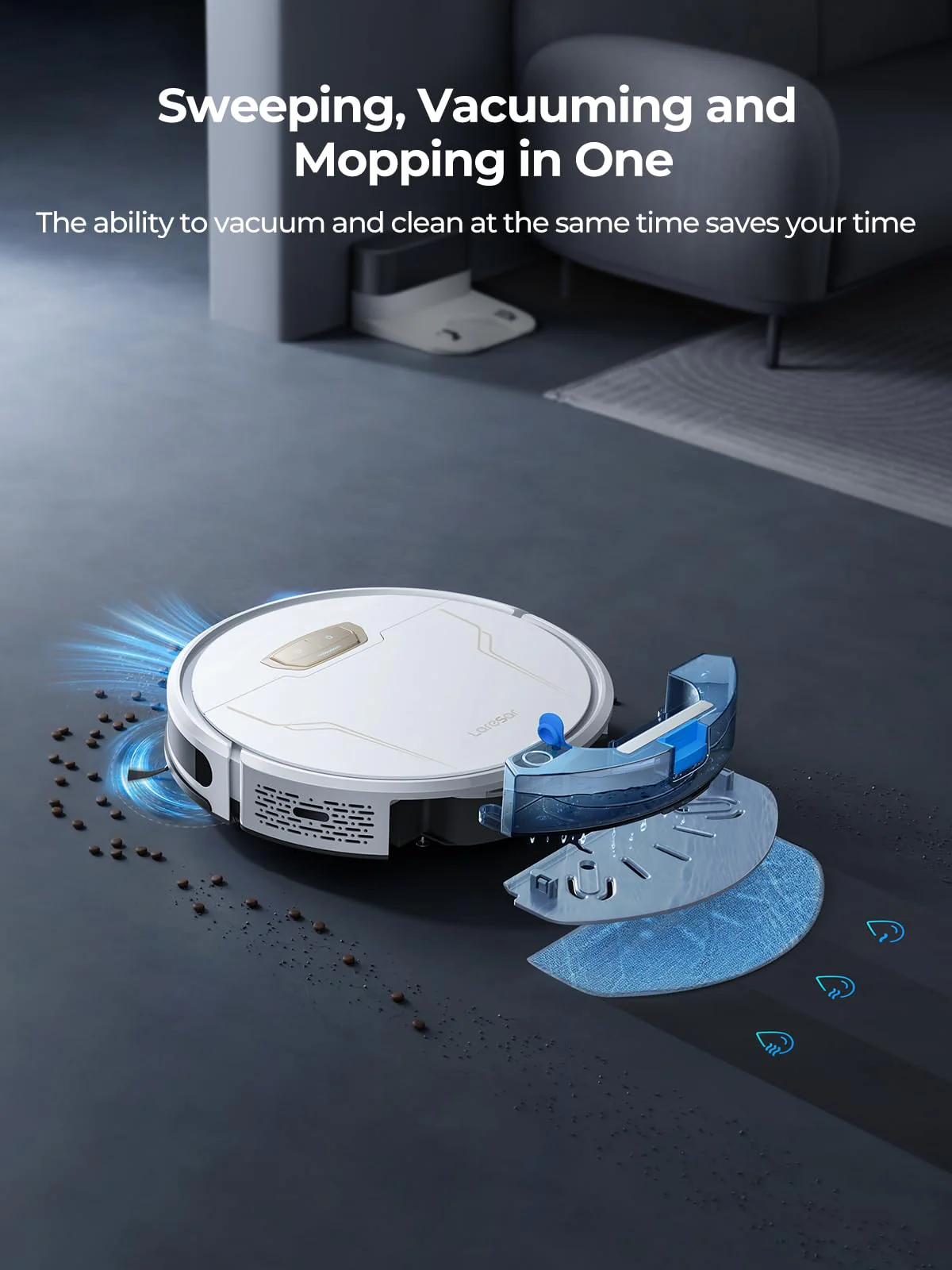 Laresar Robot Vacuums and Mop Combo with Auto Carpet Boost