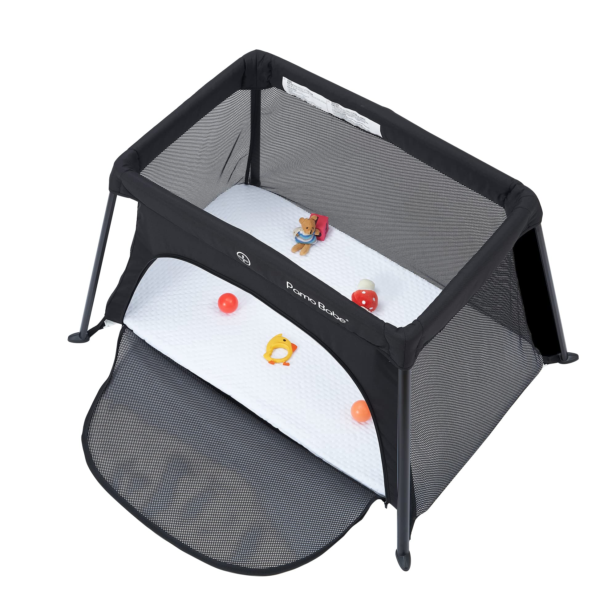 Pamo babe Lightweight Travel Crib with Soft Mattress Pad