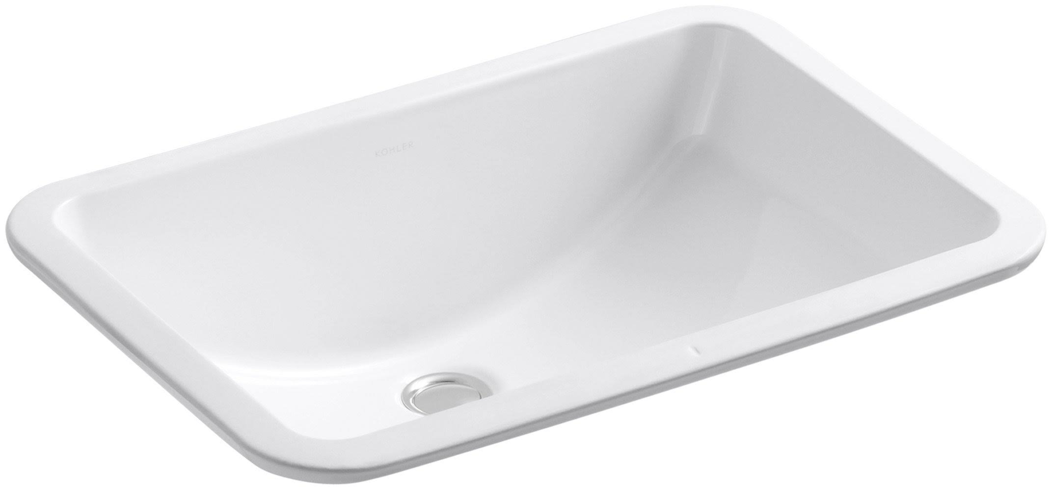 KOHLER K-2214-0 Ladena 20-7/8 In. x 14-3/8 In. Undermount Bathroom Sink, White