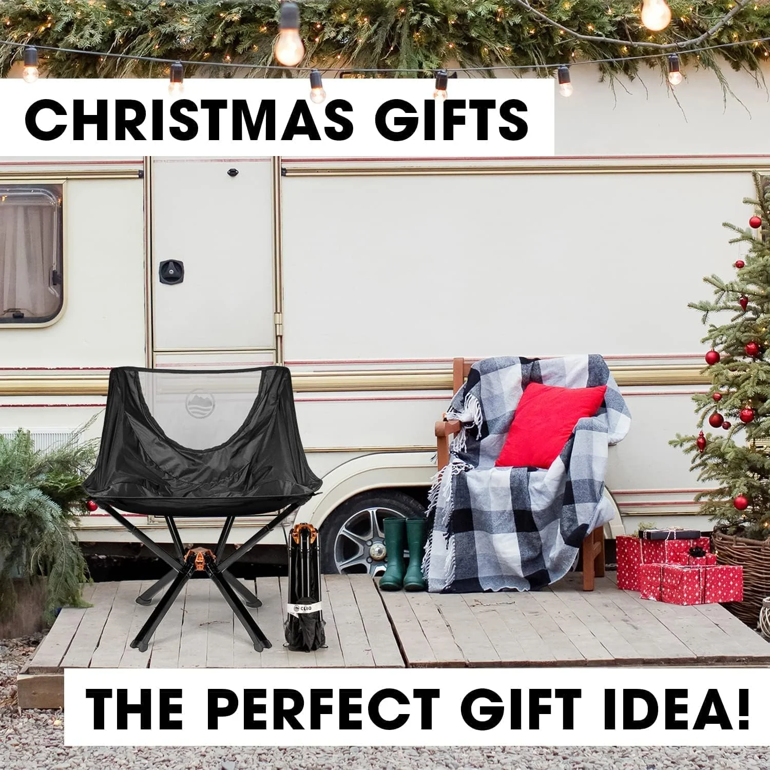 CLIQ Portable Folding Chair for Camping. Supports 300 Lbs