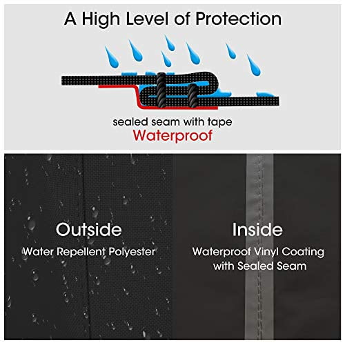 Griddle Cover for Blackstone 28 Inch Grill. Flat Top Cooking Station Grill Cover with Sealed Seam. Outdoor Heavy Duty Waterproof Grill Cover. Includes Support Pole to Prevent Water Pooling