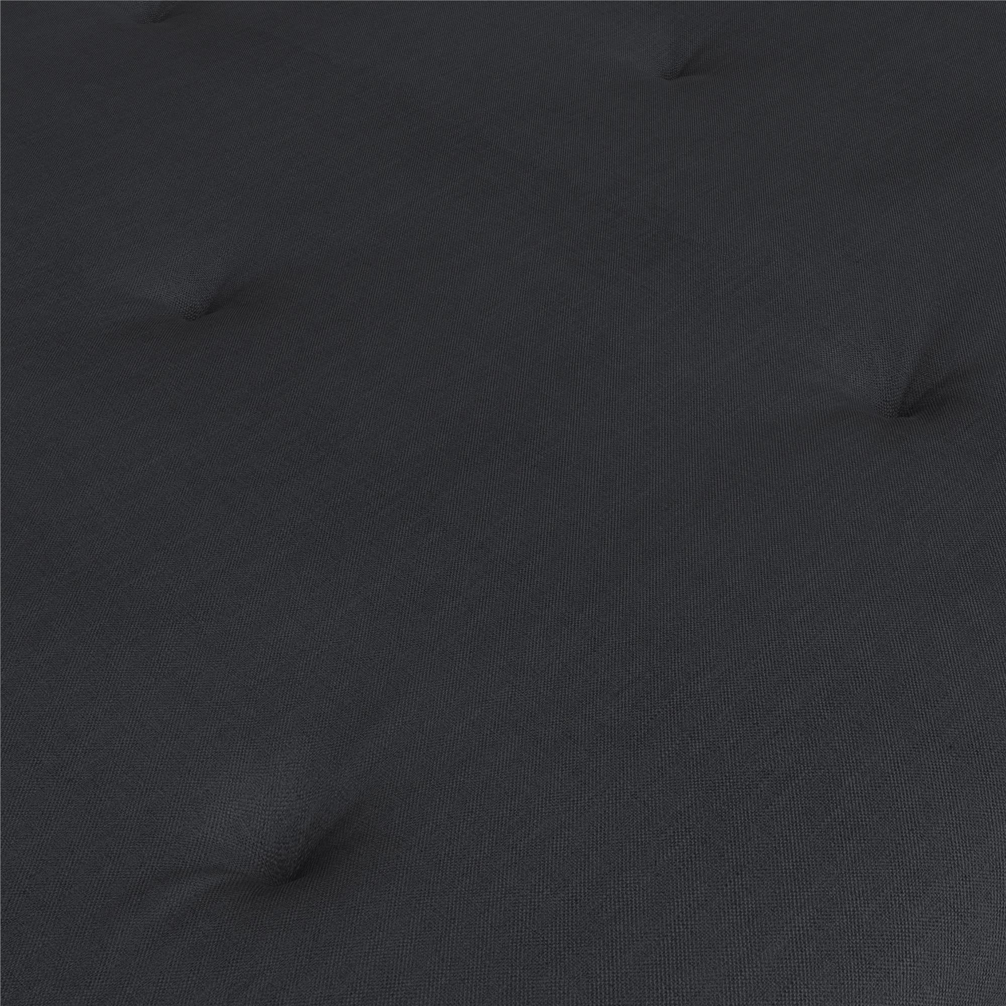 6?�? Thermobonded High Density Polyester Fill Futon Mattress. Full. Black Linen