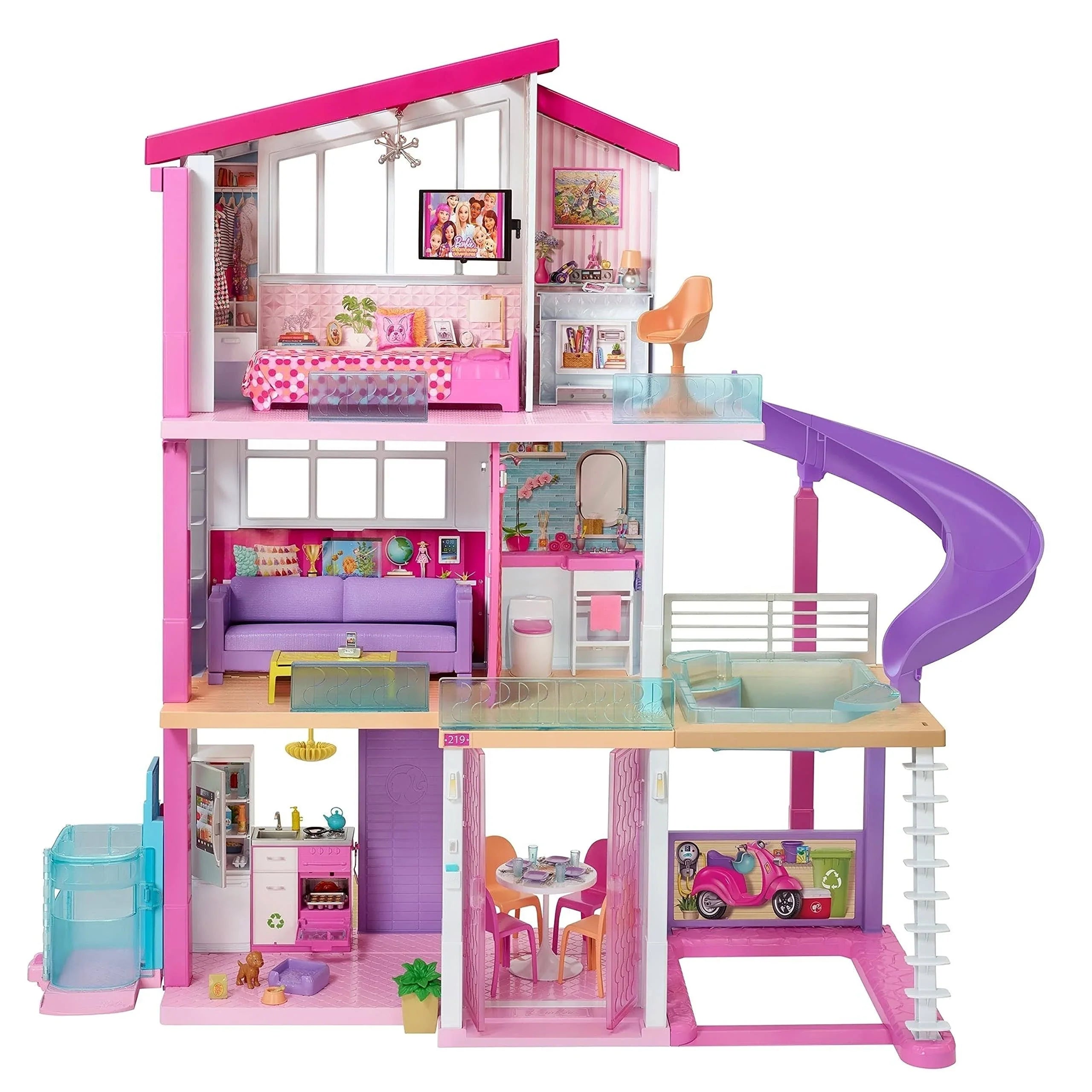 Barbie Dreamhouse Dollhouse with Wheelchair Accessible Elevator - MadeInUSA