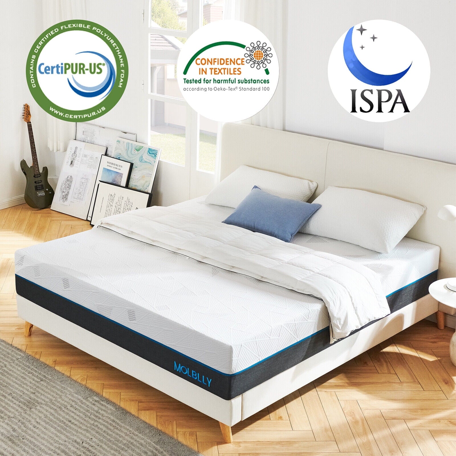 10 Queen Size Gel Memory Foam Mattress in a Box.Medium