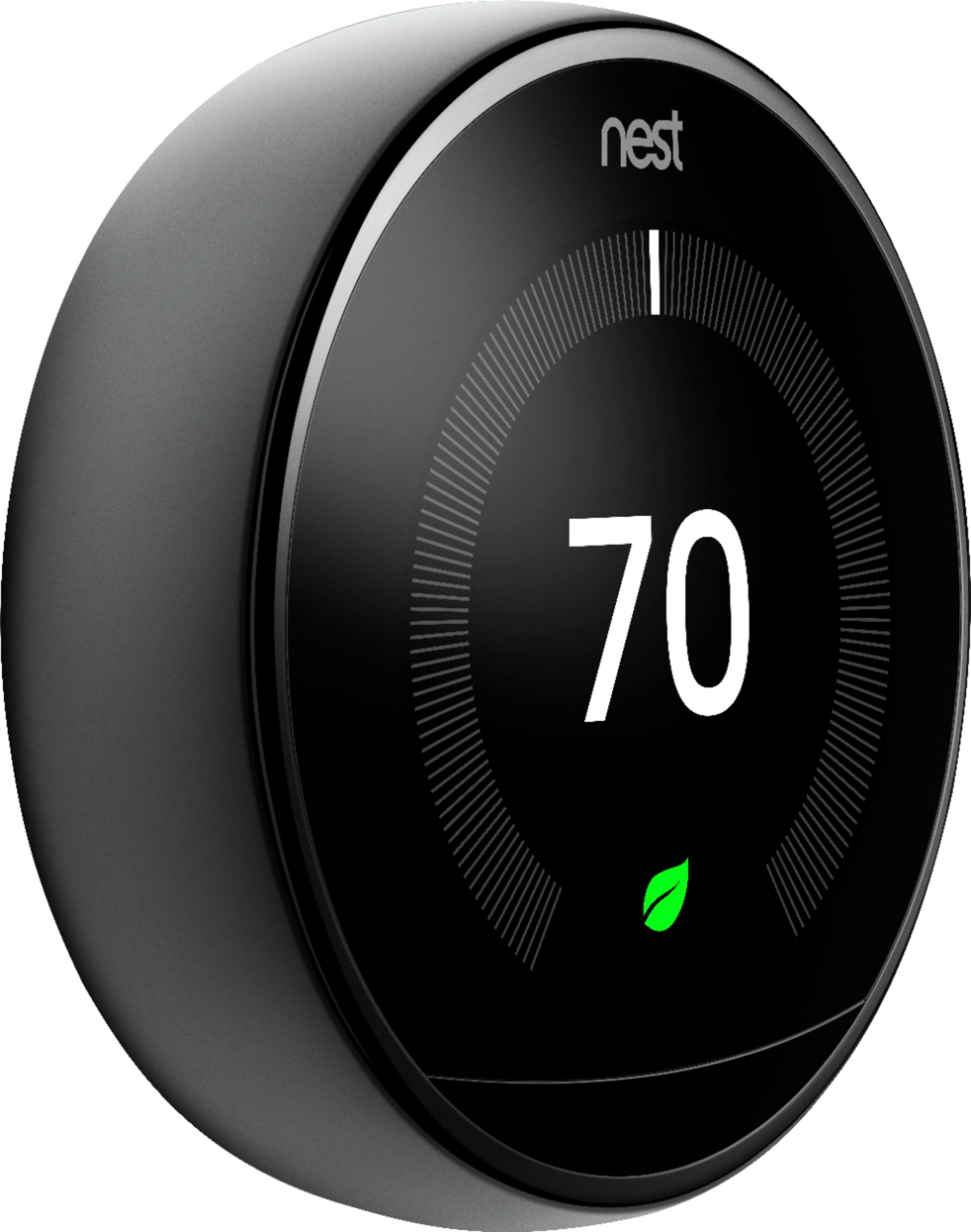 Nest Learning Wi-Fi Programmable Thermostat - Mirror Black