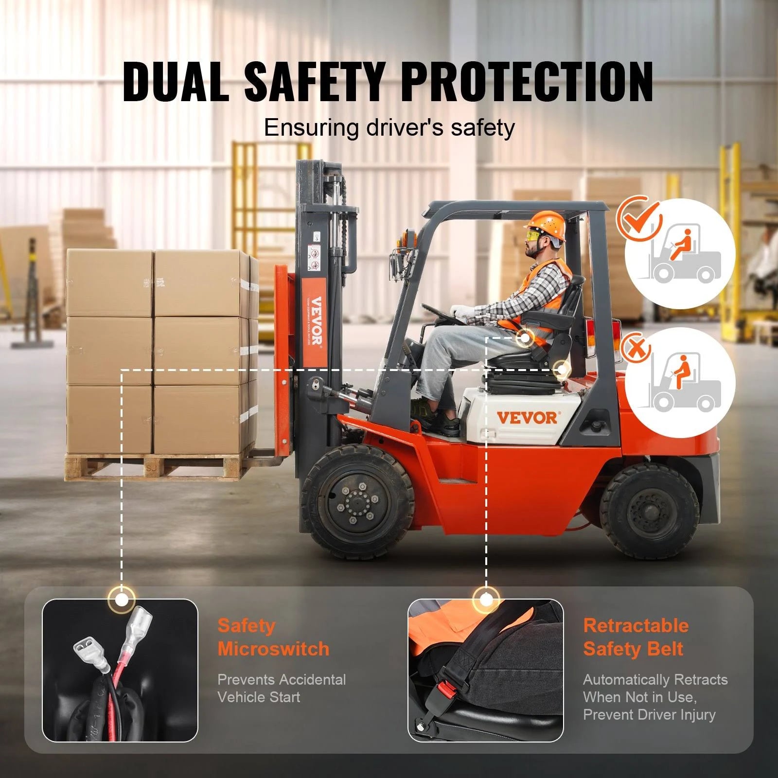 VEVOR Universal Tractor Seat Suspension Fold Down Forklift Seat with Adjustable Angle Back CCZYJZKFSAQDKKFORV0 - MadeInUSA