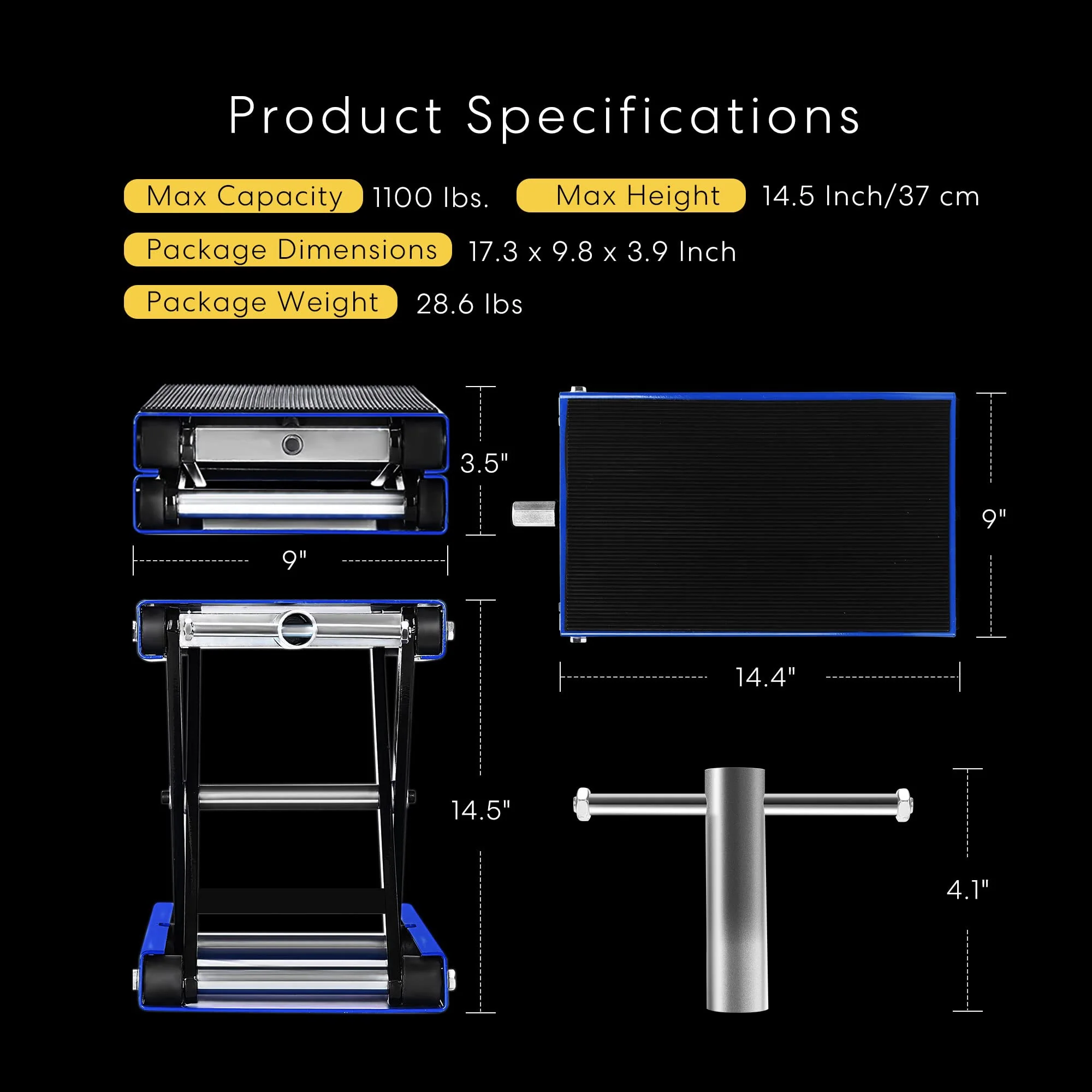 VIVOHOME 1100 LBS Capacity Motorcycle Lift