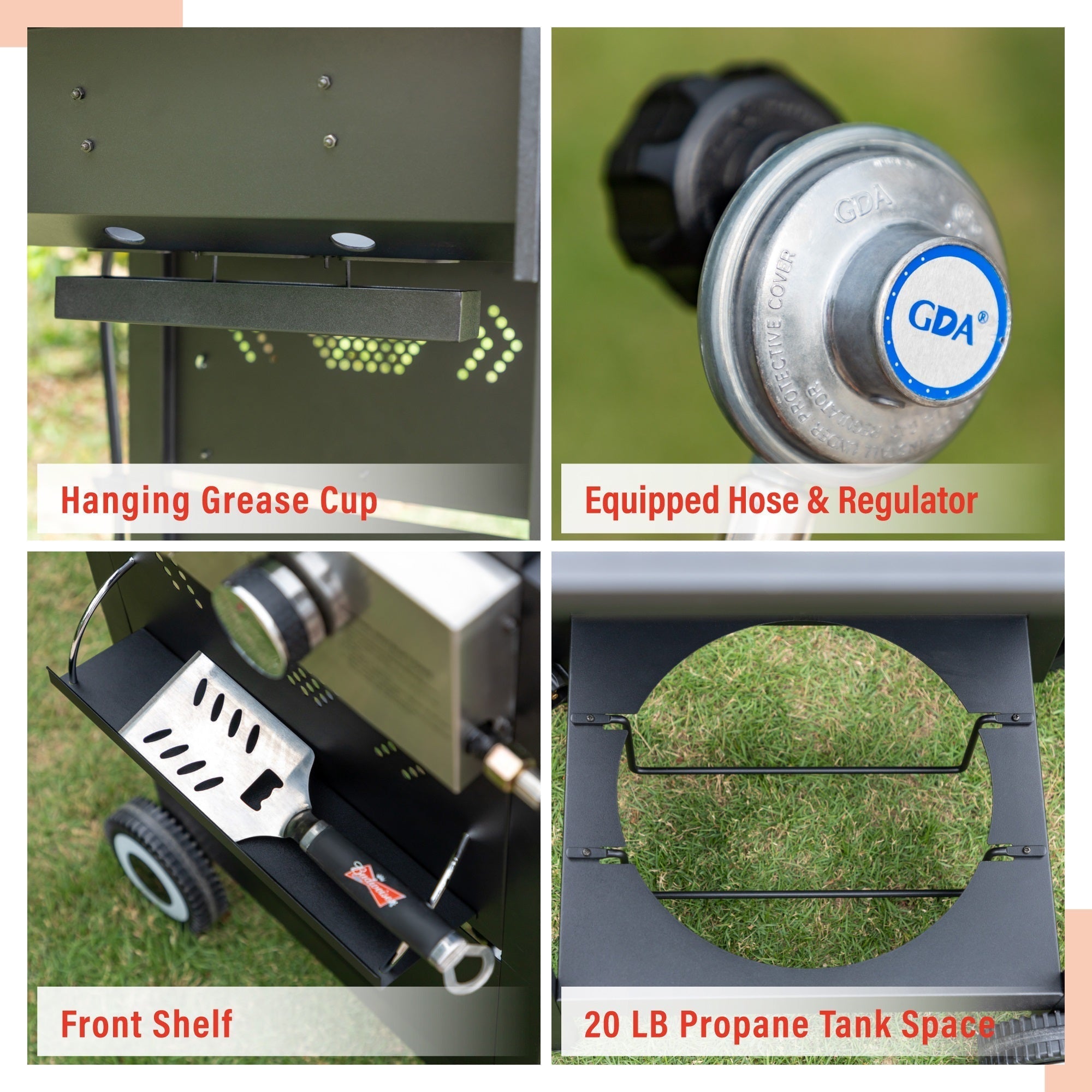 2-Burner Gas Grill and Griddle Combo with Wheels